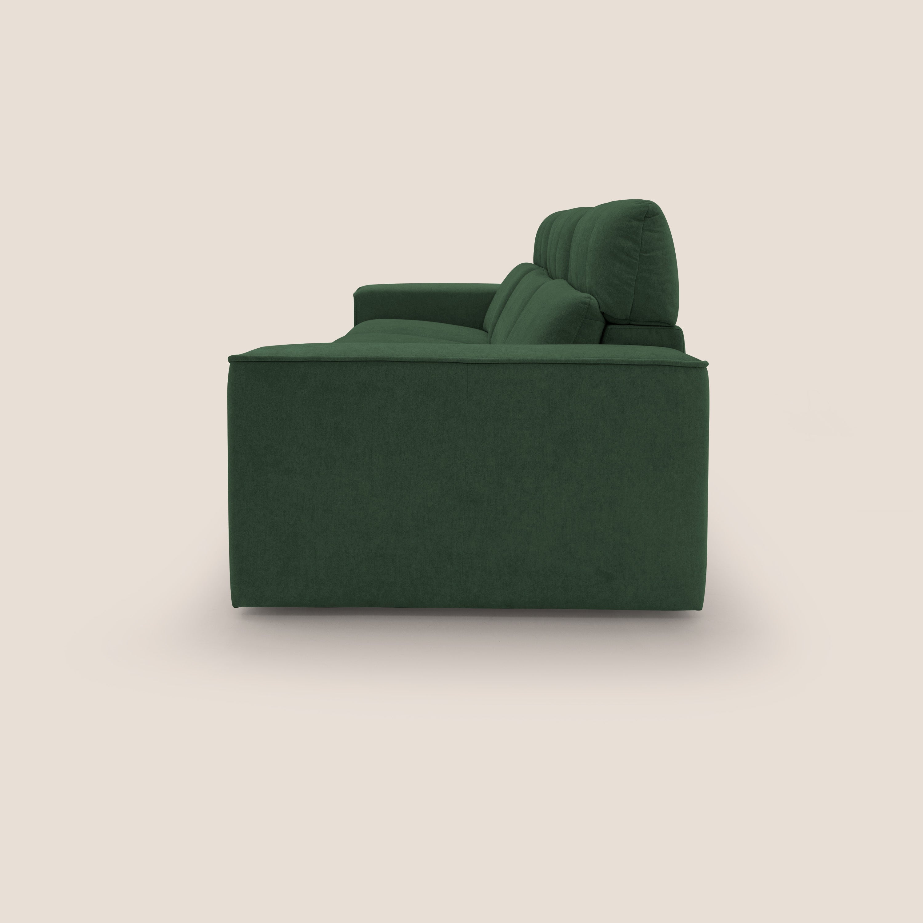 Clark Divano modulare 3 sedute con opzione relax elettrico in tessuto smacchiabile impermeabile T17 verde - divani.store