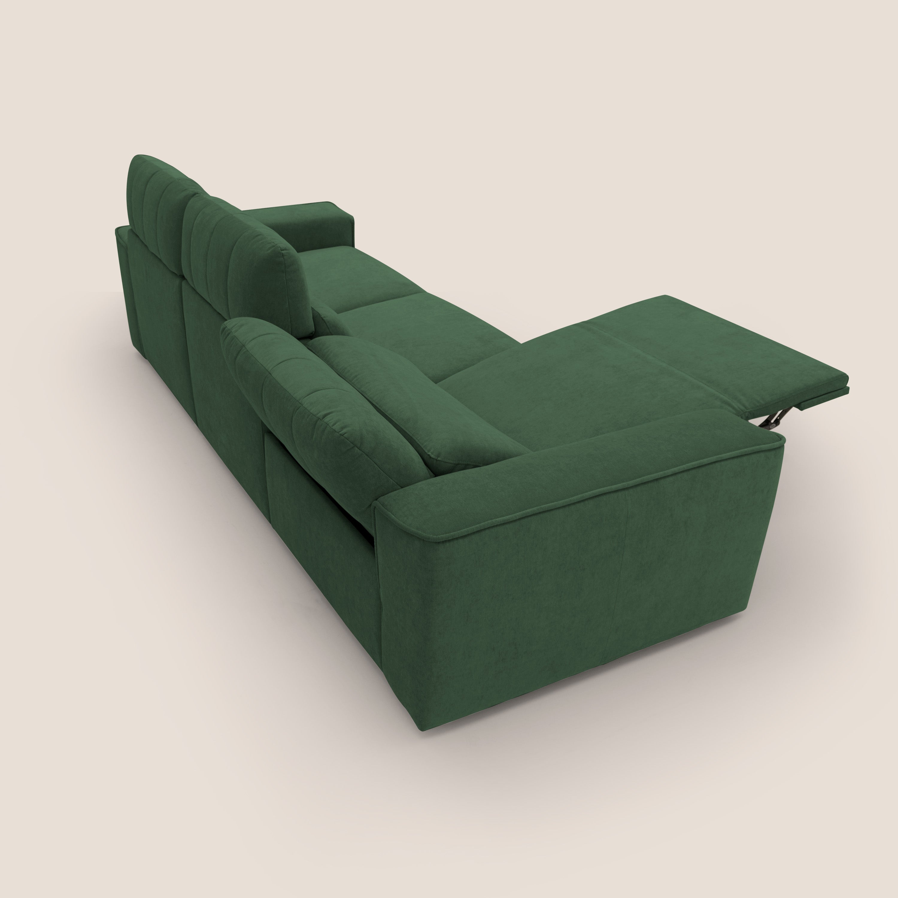 Clark Divano modulare 3 sedute con opzione relax elettrico in tessuto smacchiabile impermeabile T17 verde - divani.store