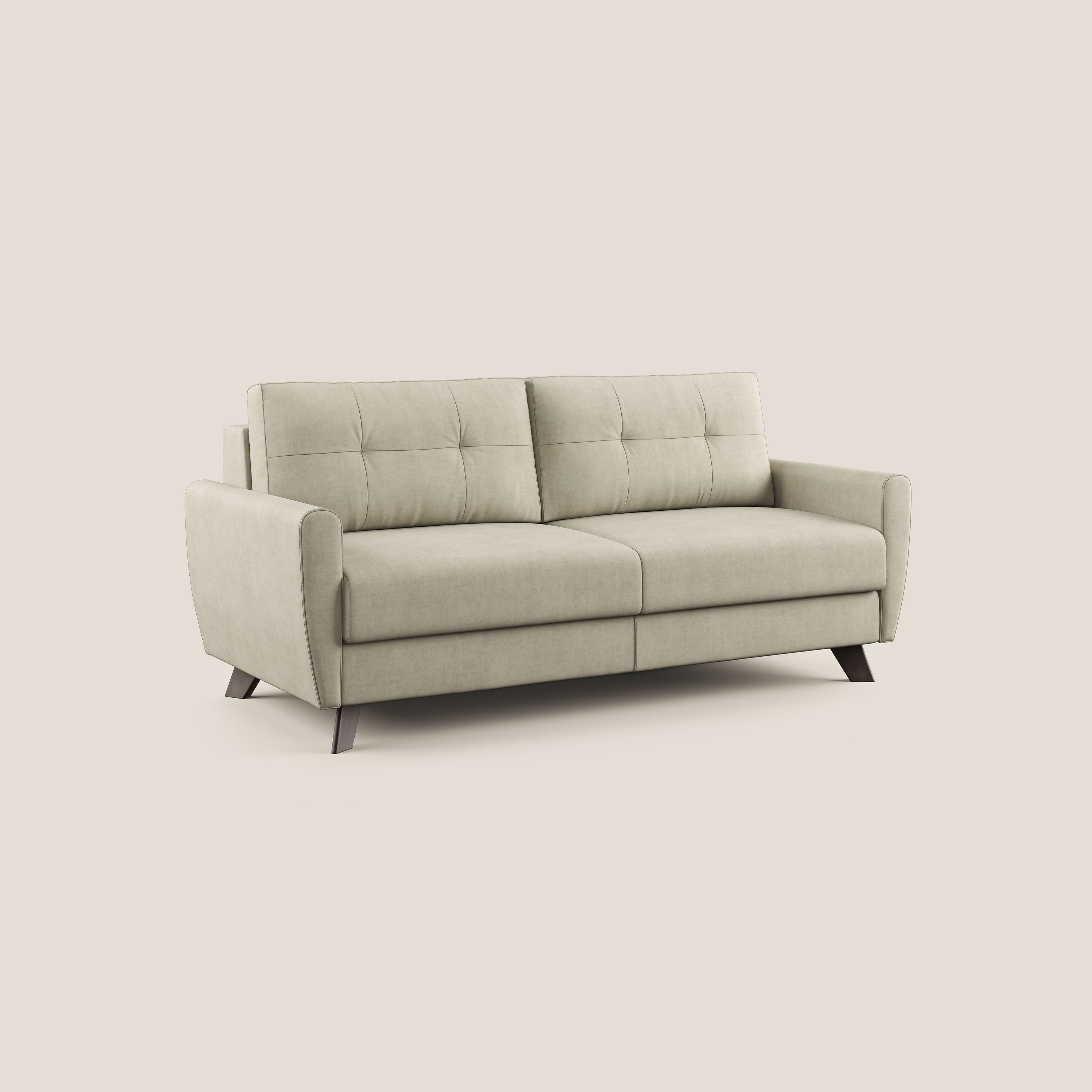 Callisto Divano letto matrimoniale in tessuto morbido impermeabile T02 panna - divani.store