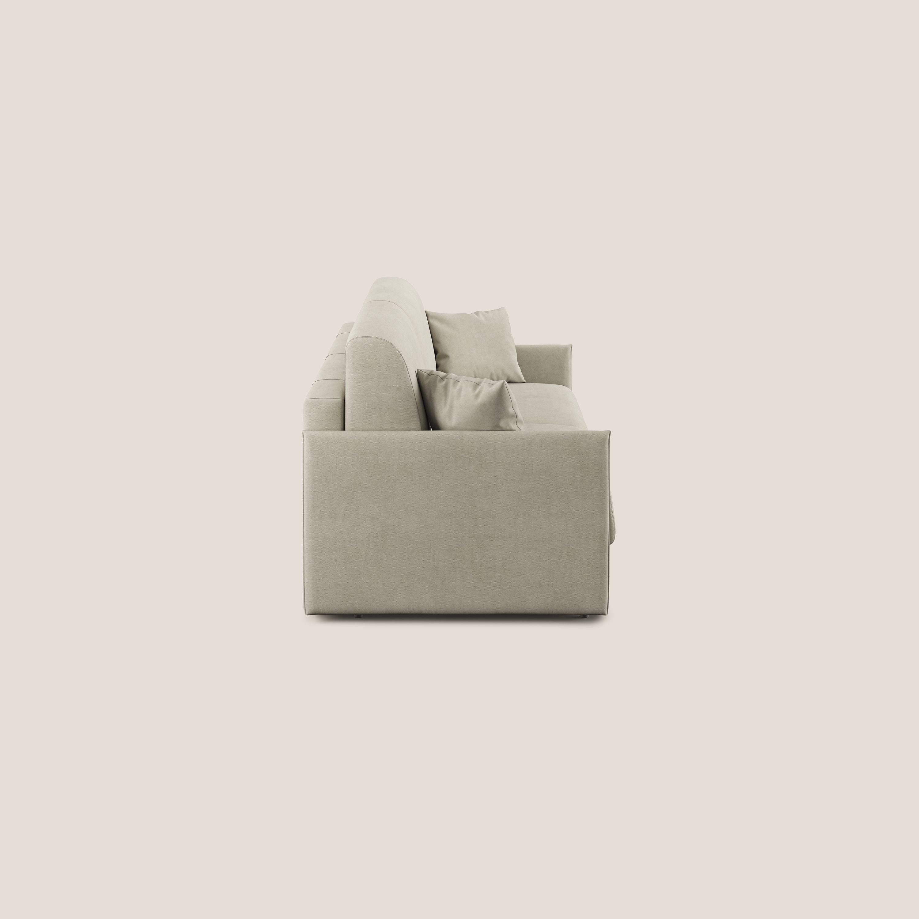 Evans Divano letto in morbido tessuto impermeabile T02 panna - divani.store