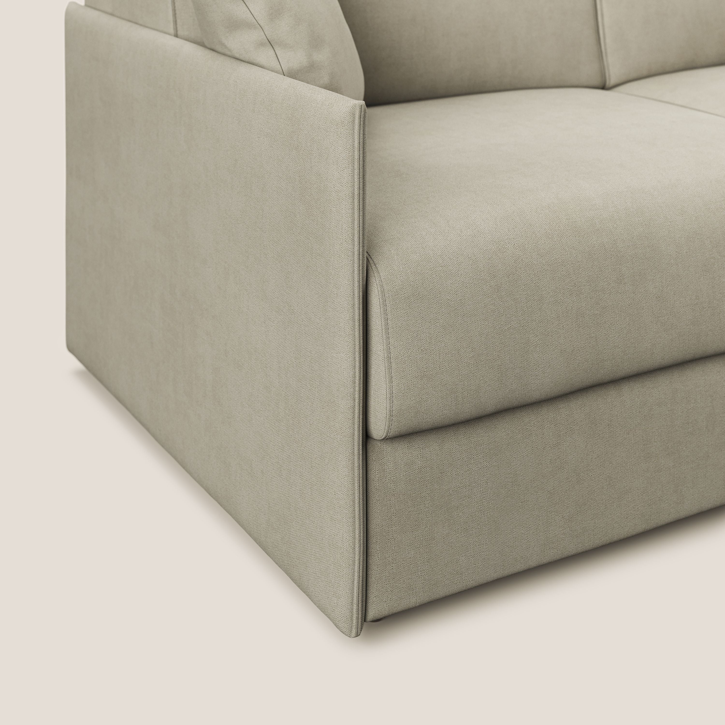 Evans Divano letto in morbido tessuto impermeabile T02 panna - divani.store