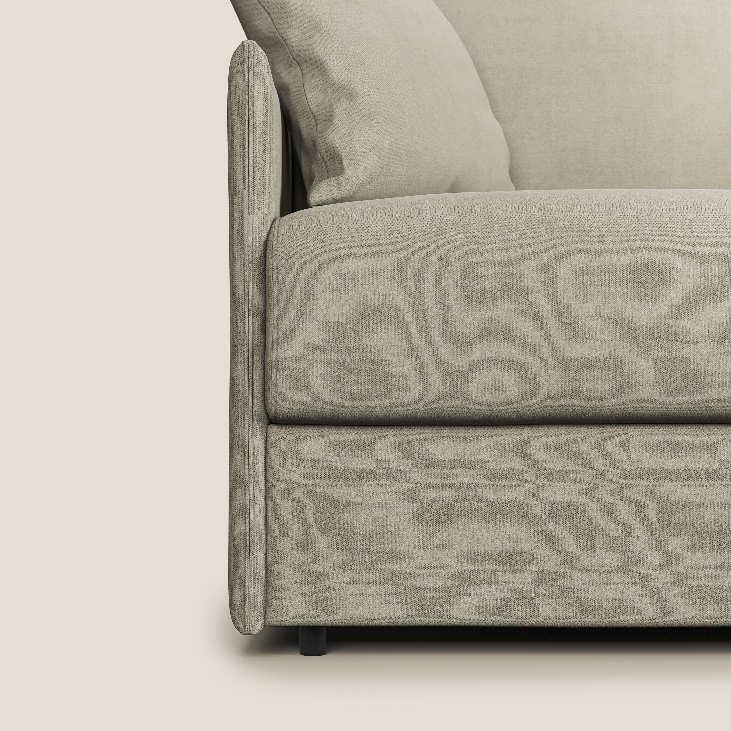 Evans Divano letto in morbido tessuto impermeabile T02 panna - divani.store