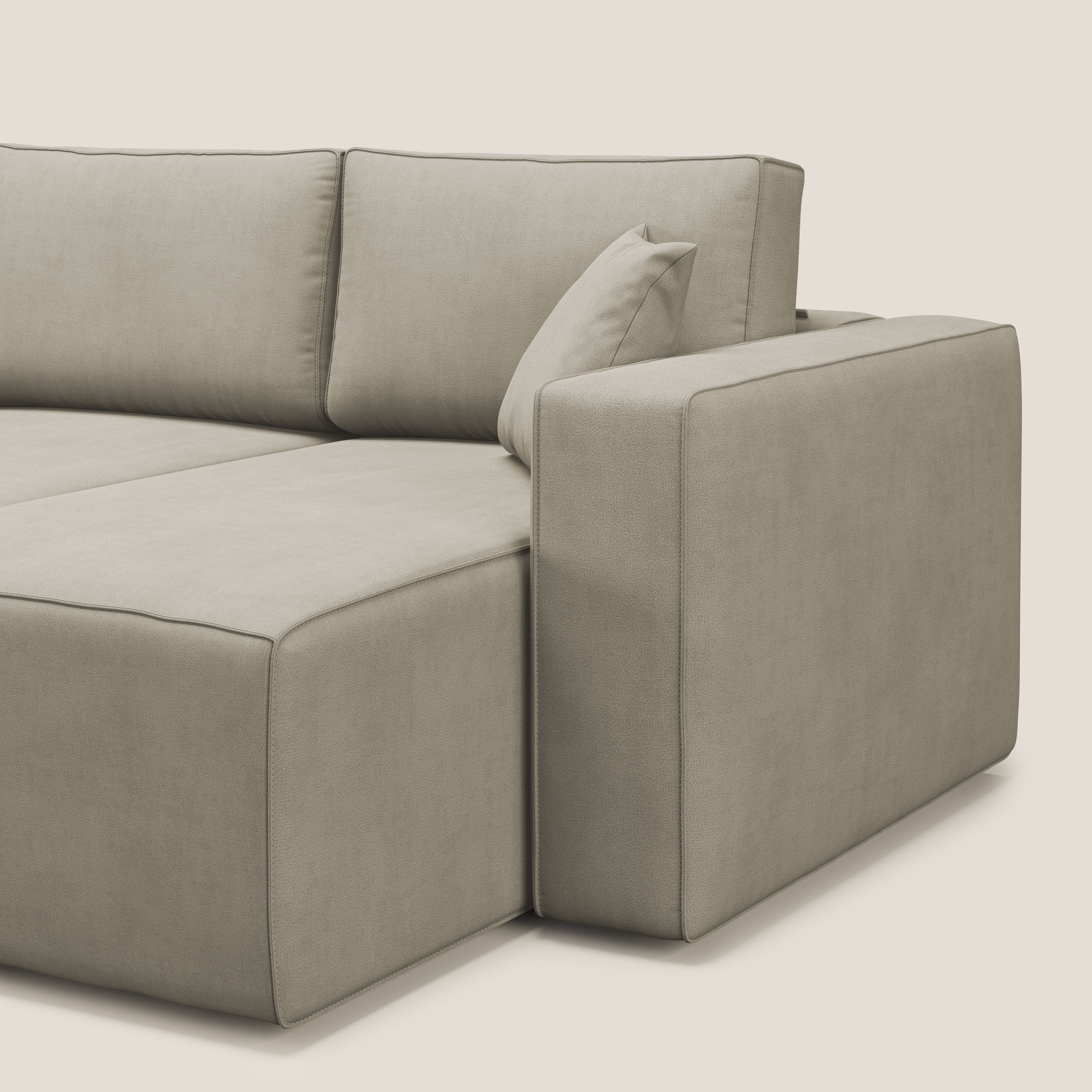 Morfeo divano con 3 sedute estraibili in morbido tessuto impermeabile T02 panna - divani.store