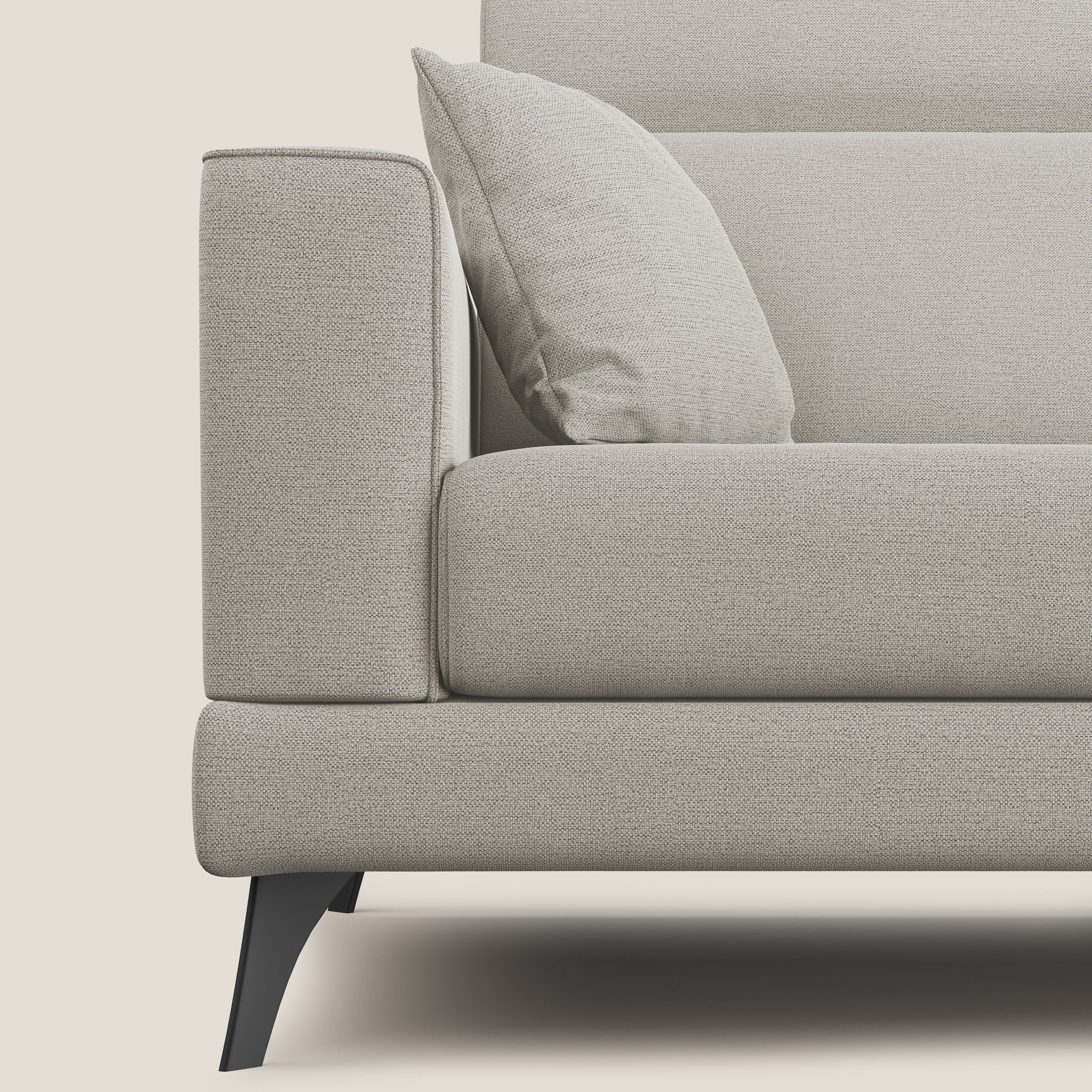 Slide Divano con schienali traslanti e poggiatesta in tessuto simil cotone impermeabile T19 panna - divani.store