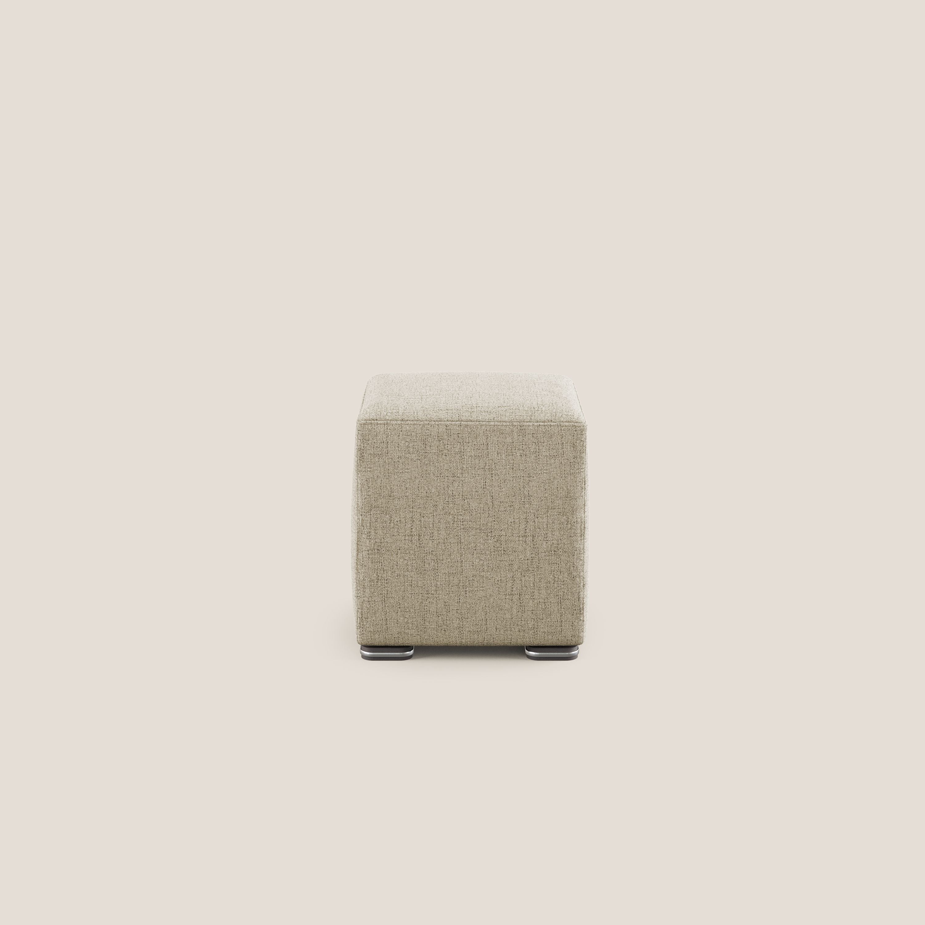 Cube pouf in tessuto morbido impermeabile T03 beige - divani.store