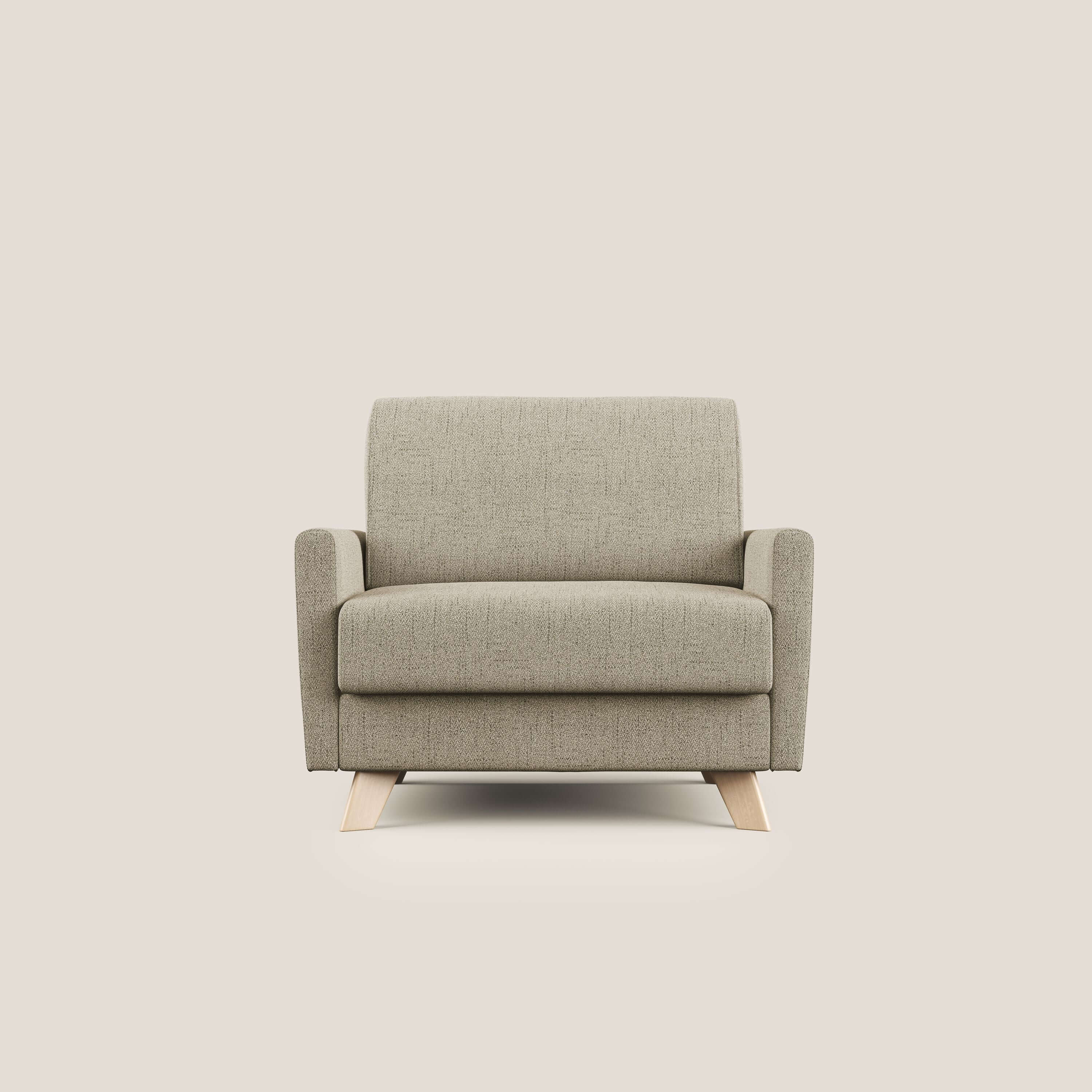 Edgar poltrona letto in tessuto felis impermeabile T03 beige - divani.store