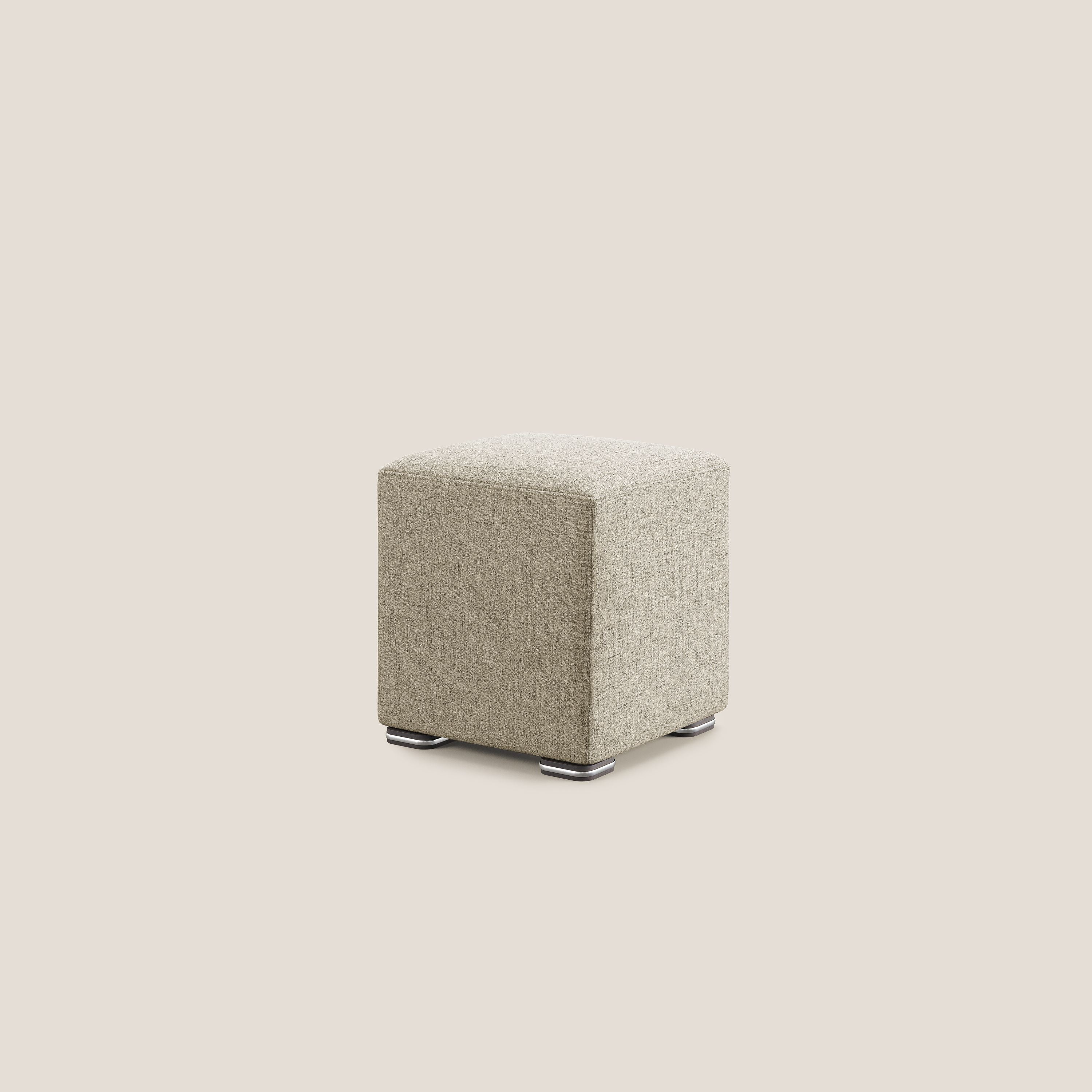 Cube pouf in tessuto morbido impermeabile T03 beige - divani.store