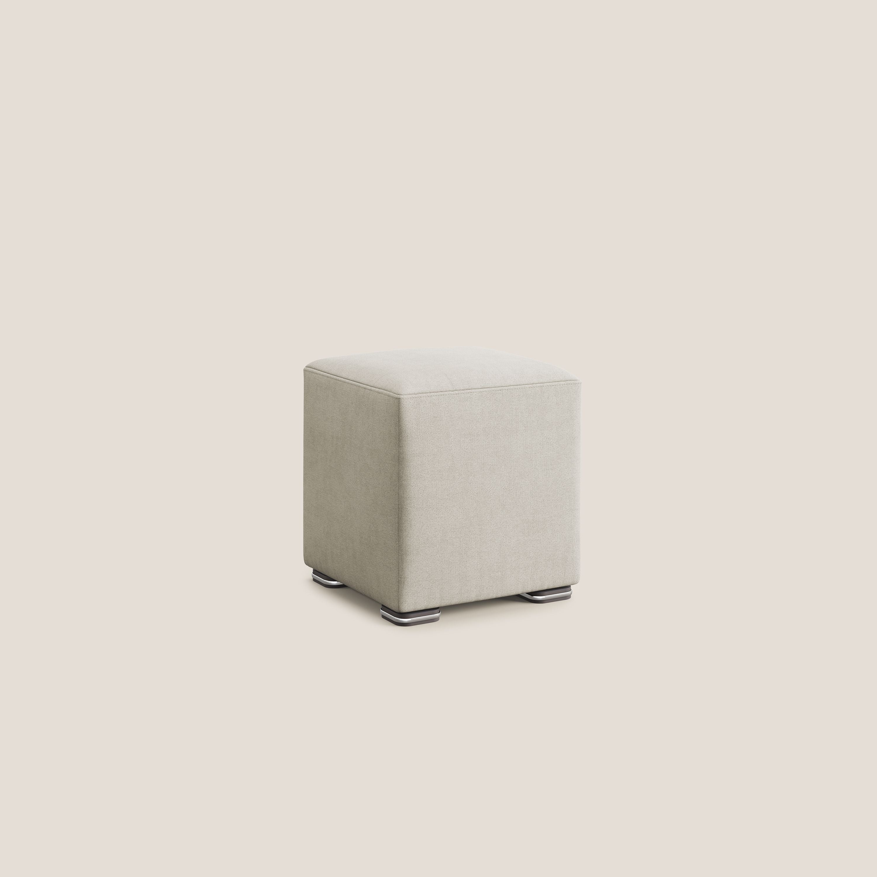 Cube pouf in tessuto morbido impermeabile T02 panna - divani.store