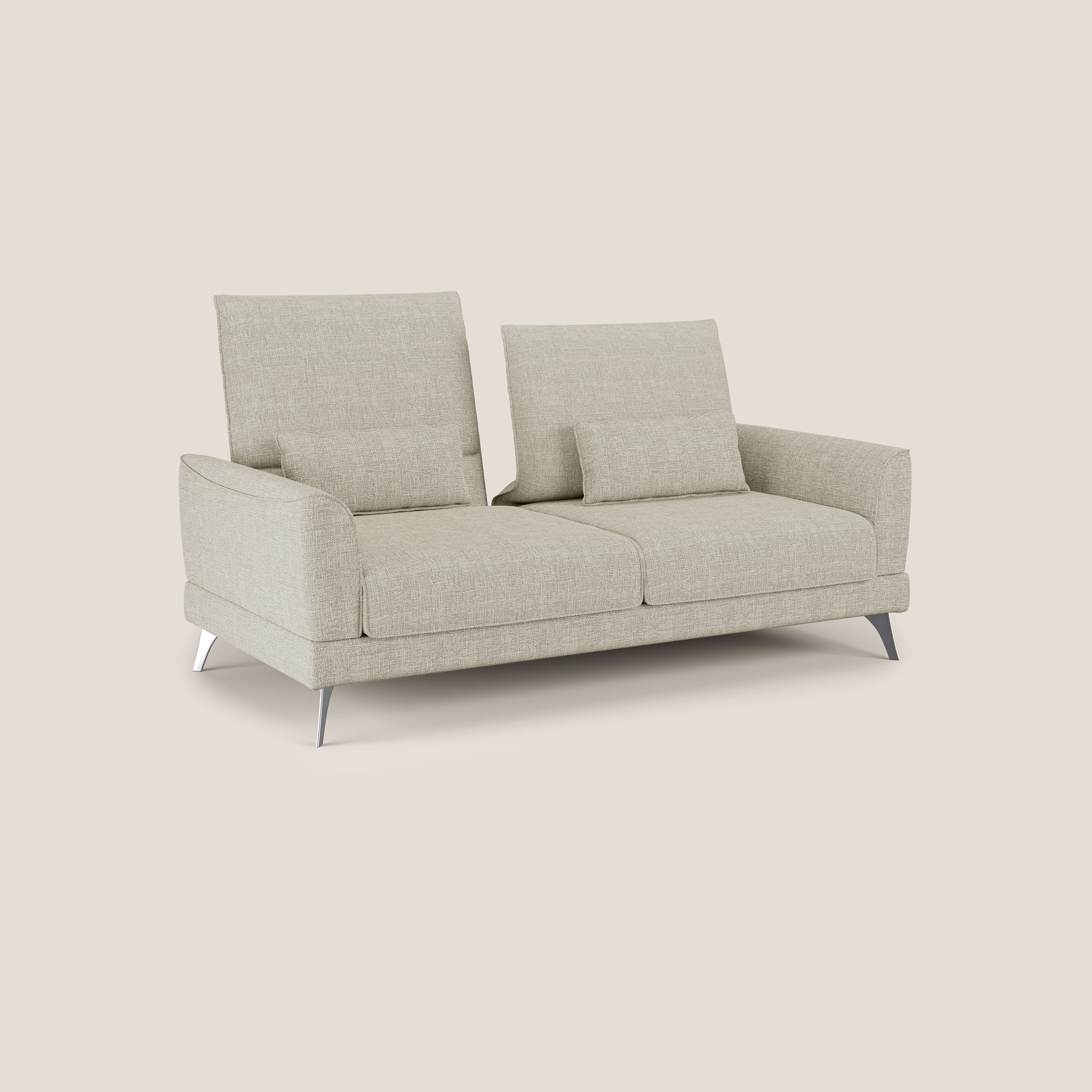 Tommy Divano relax con schienali traslanti in morbido tessuto fiammato T06 panna - divani.store