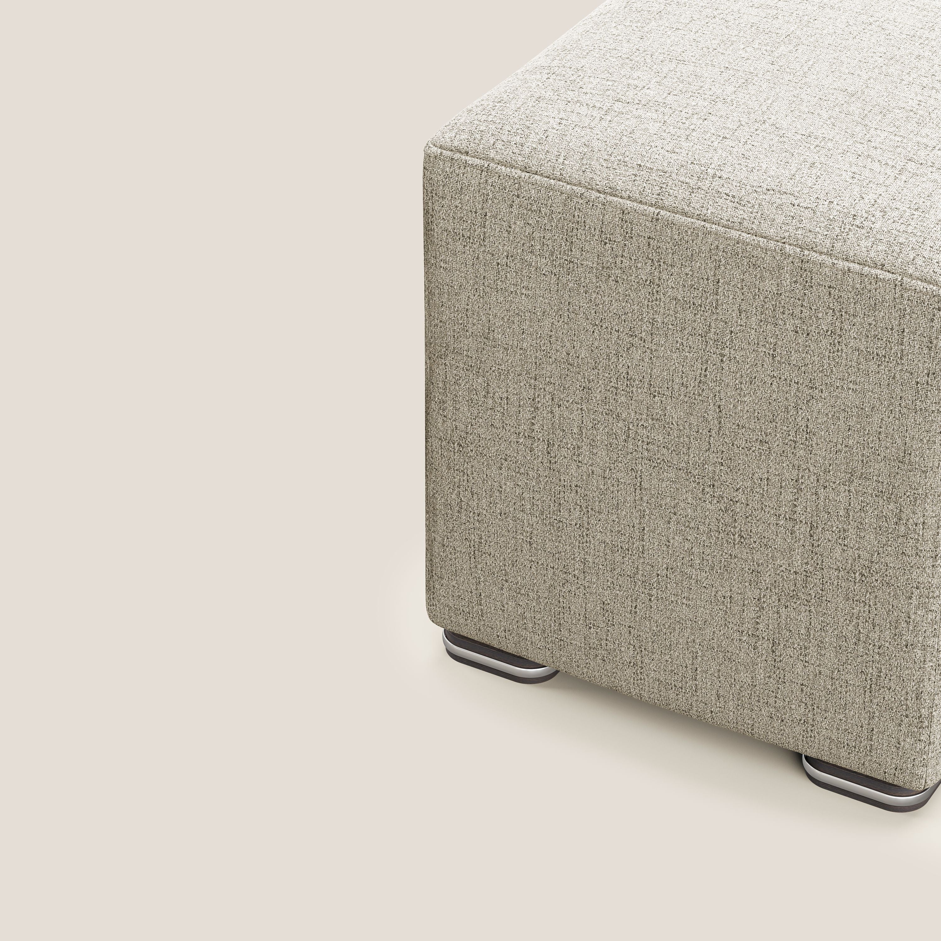Cube pouf in tessuto morbido impermeabile T03 beige - divani.store