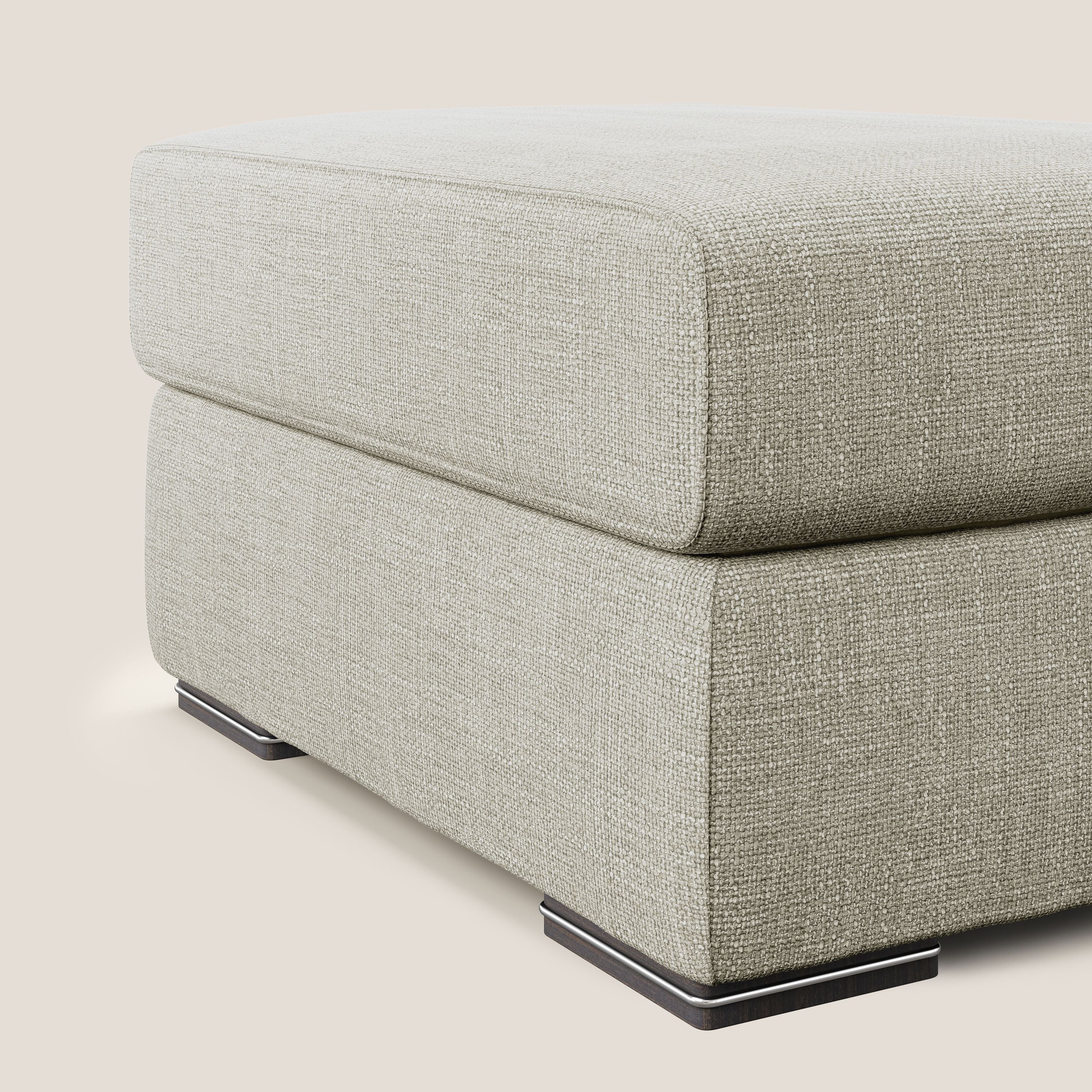 Sun pouf apribile contenitore in tessuto impermeabile morbido intreccio T06 panna - divani.store