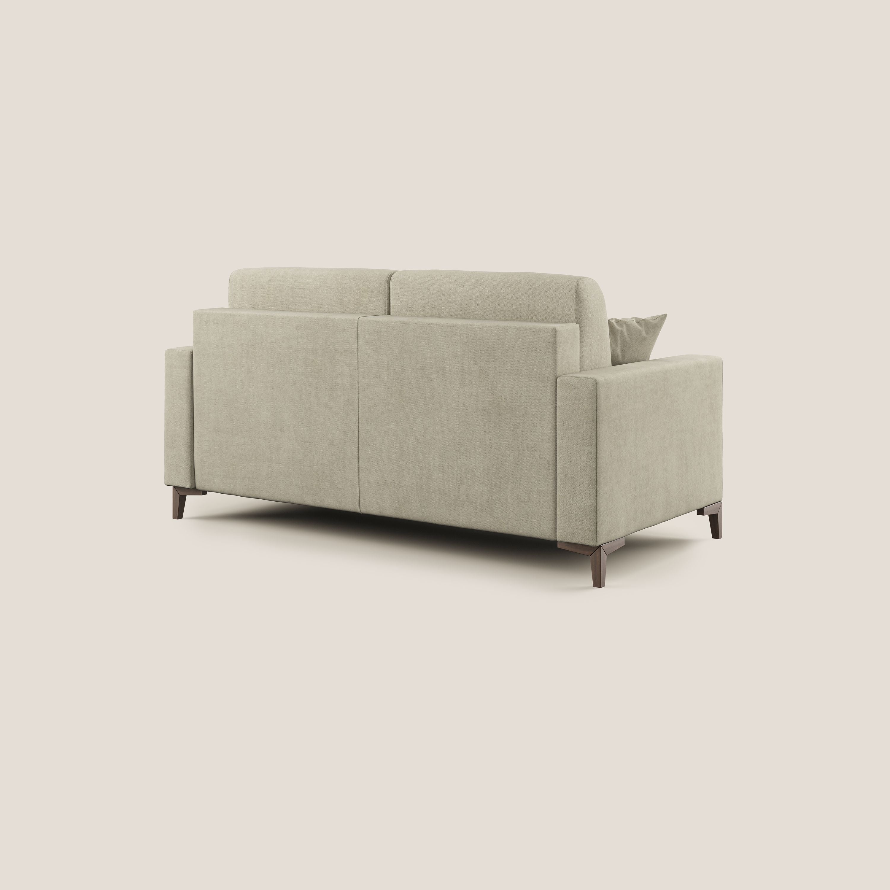Kafka divano letto matrimoniale in morbido tessuto impermeabile T02 panna - divani.store