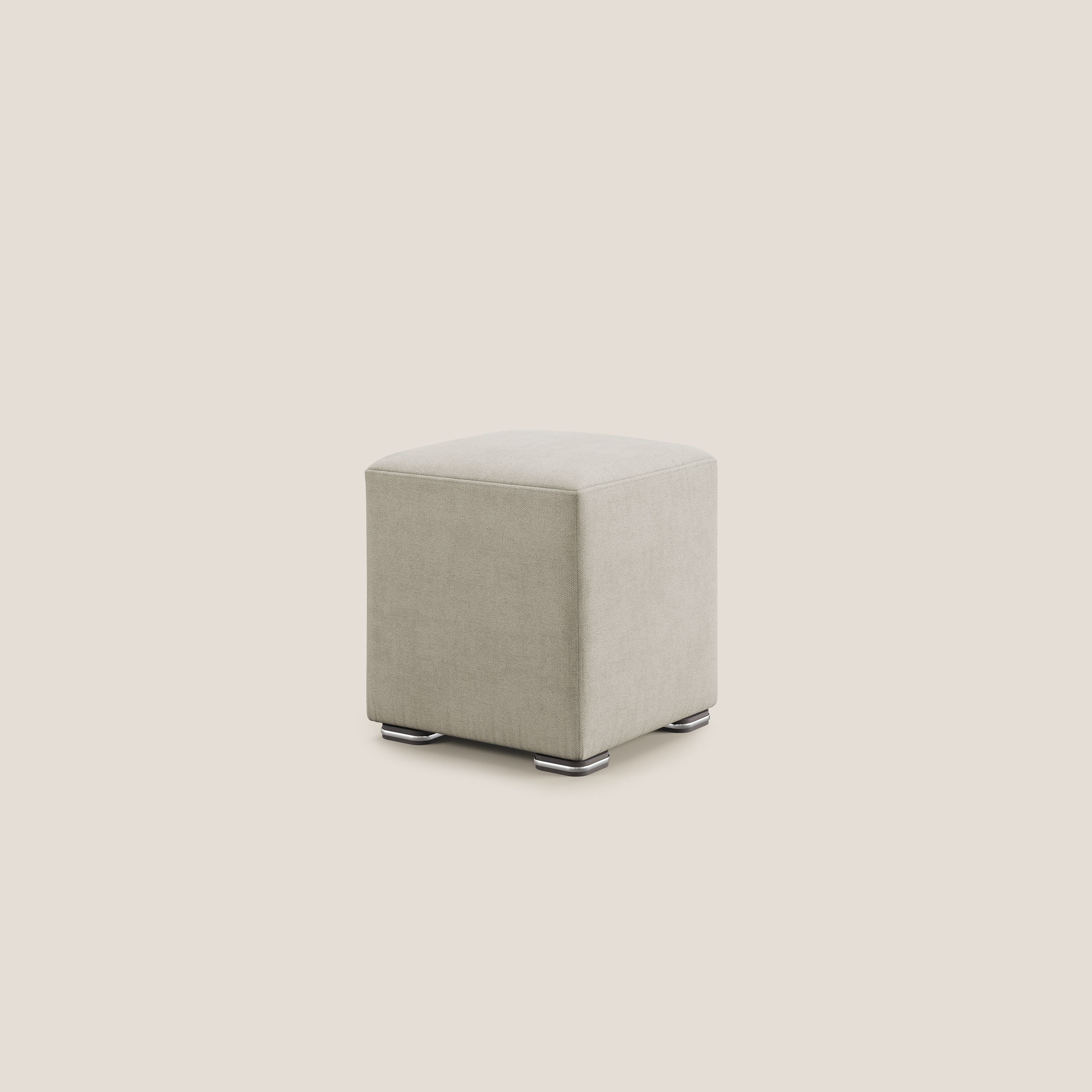 Cube pouf in tessuto morbido impermeabile T02 panna - divani.store