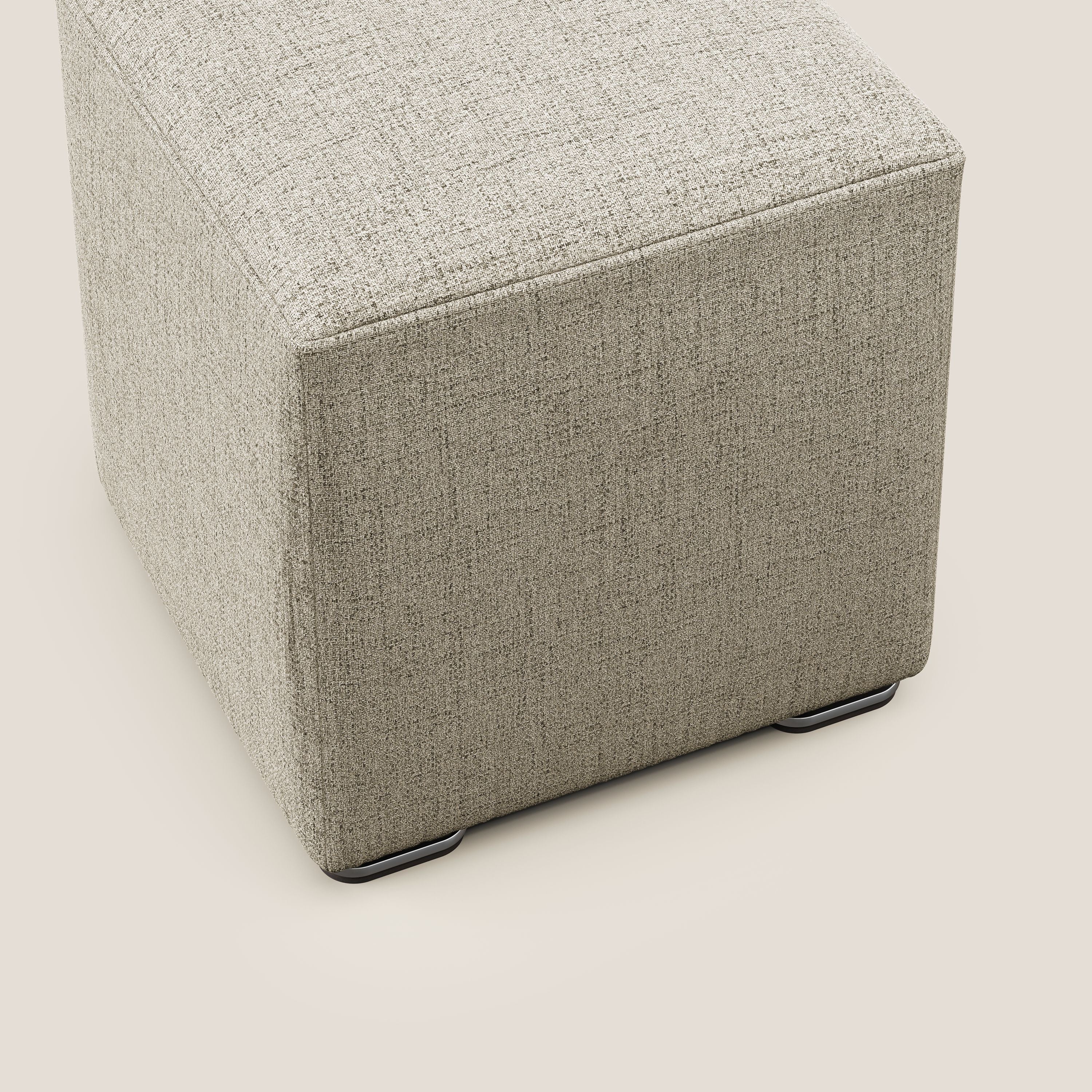 Cube pouf in tessuto morbido impermeabile T03 beige - divani.store