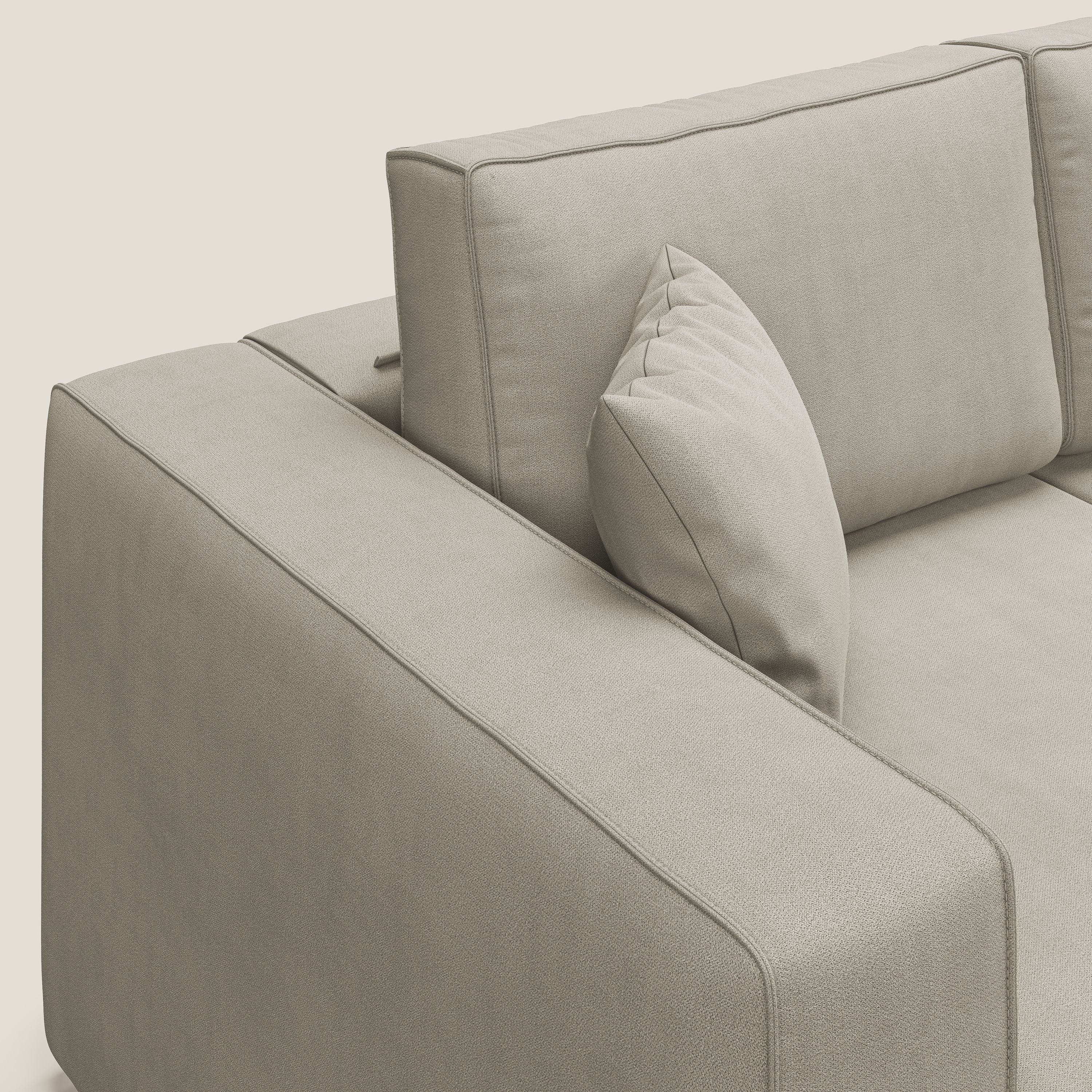 Morfeo divano con 3 sedute estraibili in morbido tessuto impermeabile T02 panna - divani.store