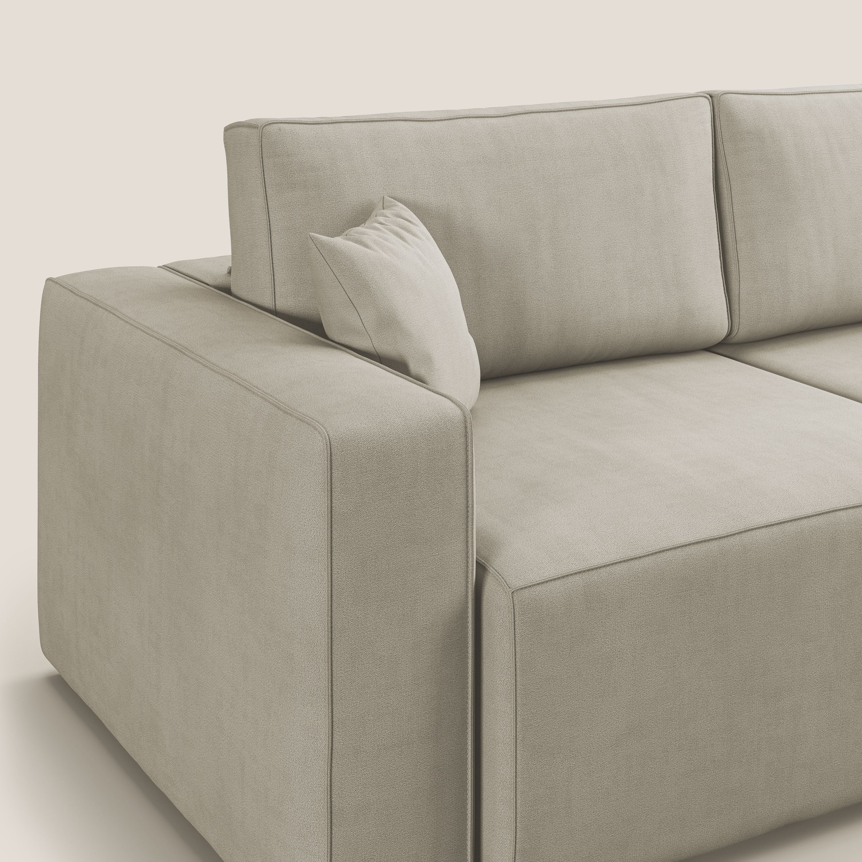 Morfeo divano con sedute estraibili in morbido tessuto impermeabile T02 panna - divani.store