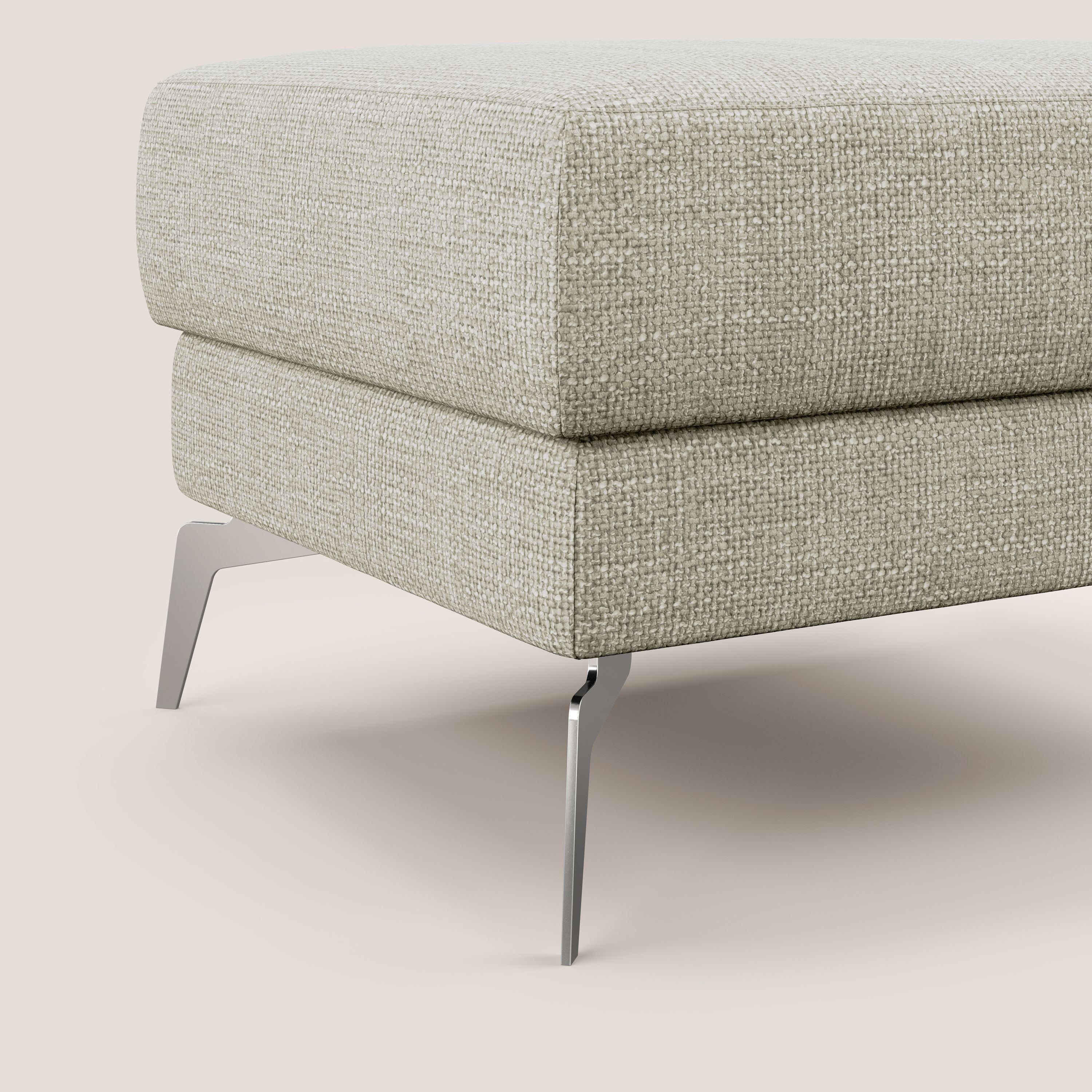 Star Pouf con piedini alti in tessuto impermeabile morbido intreccio T06 panna - divani.store