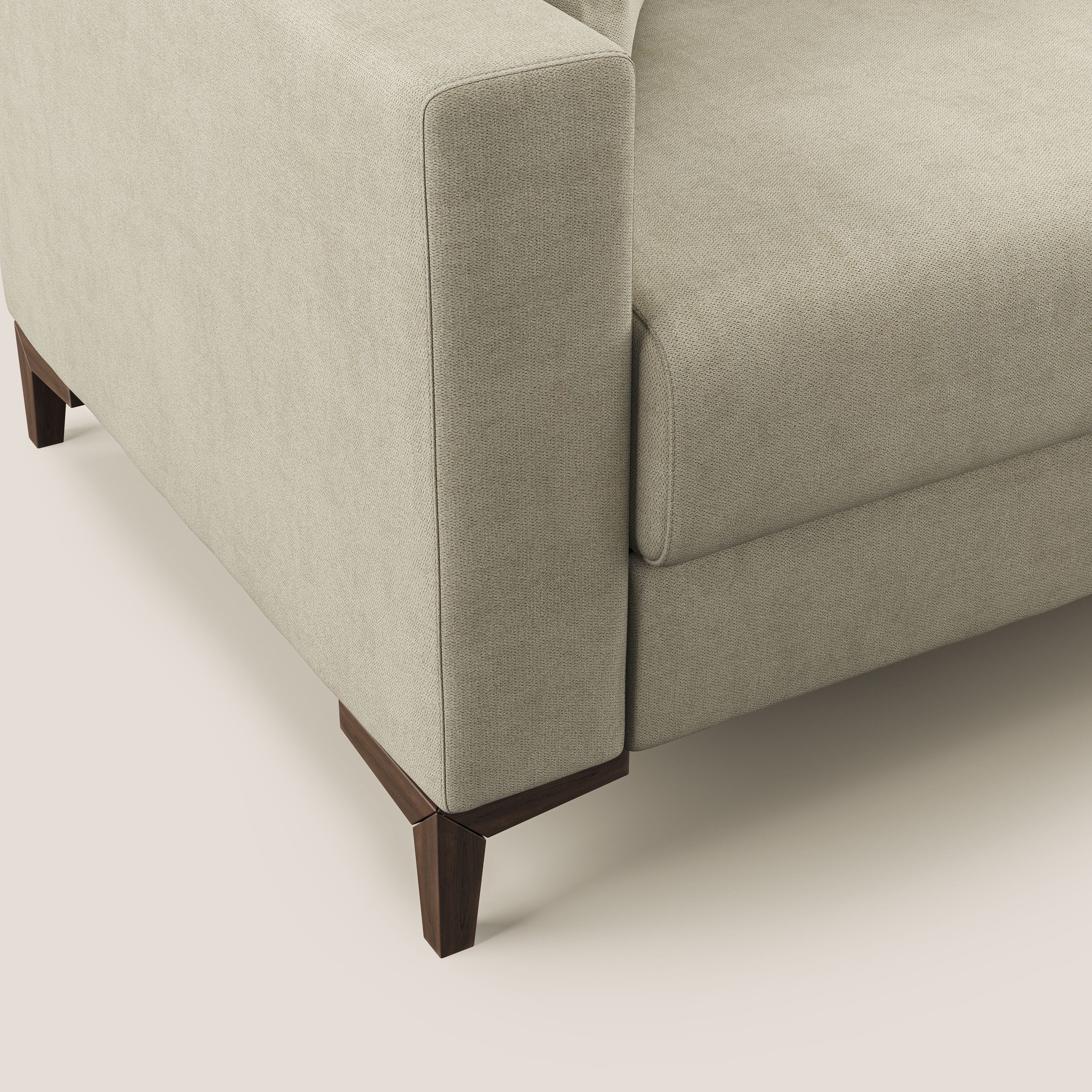 Kafka divano letto matrimoniale in morbido tessuto impermeabile T02 panna - divani.store