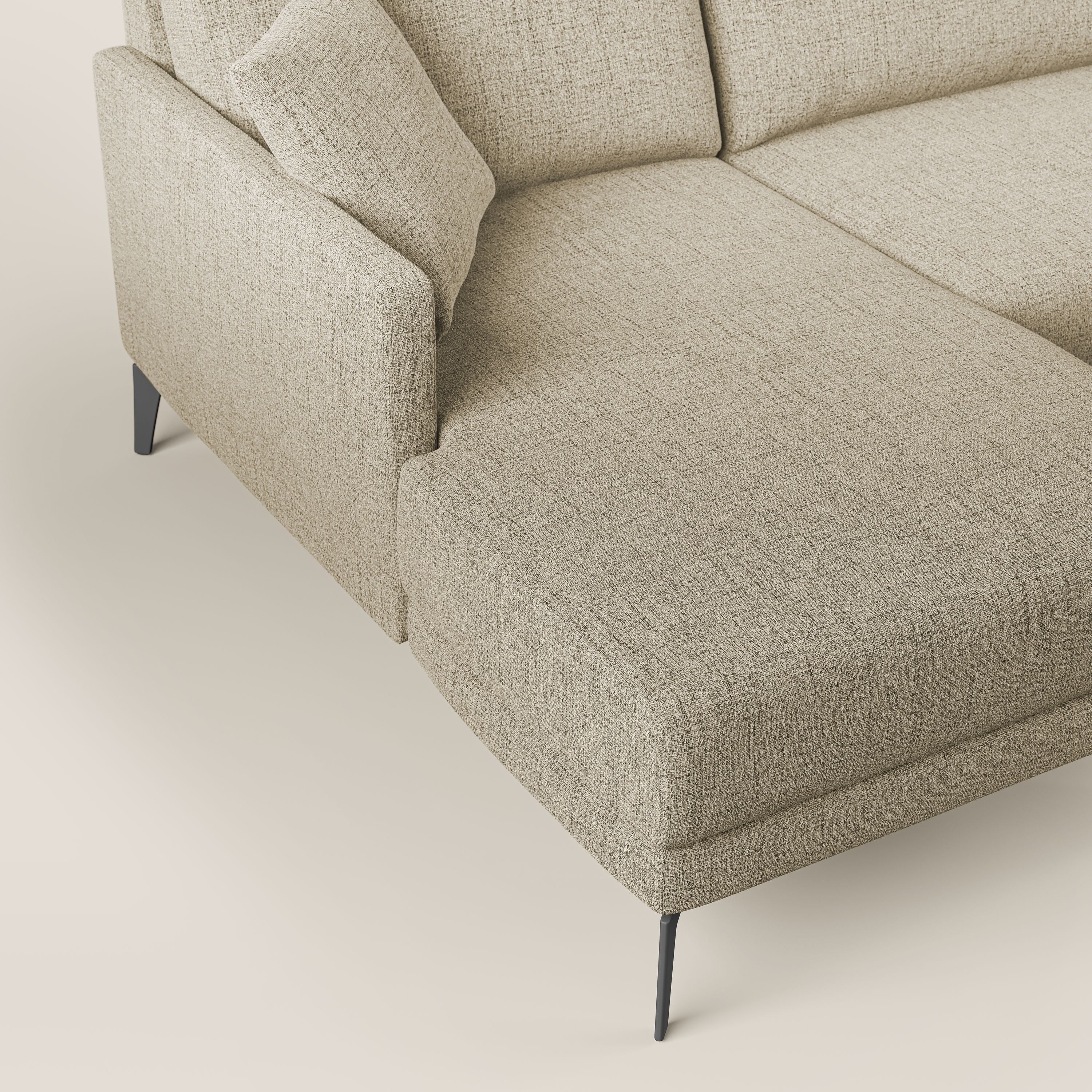 Saturno divano panoramico moderno in tessuto morbido impermeabile T03 beige - divani.store