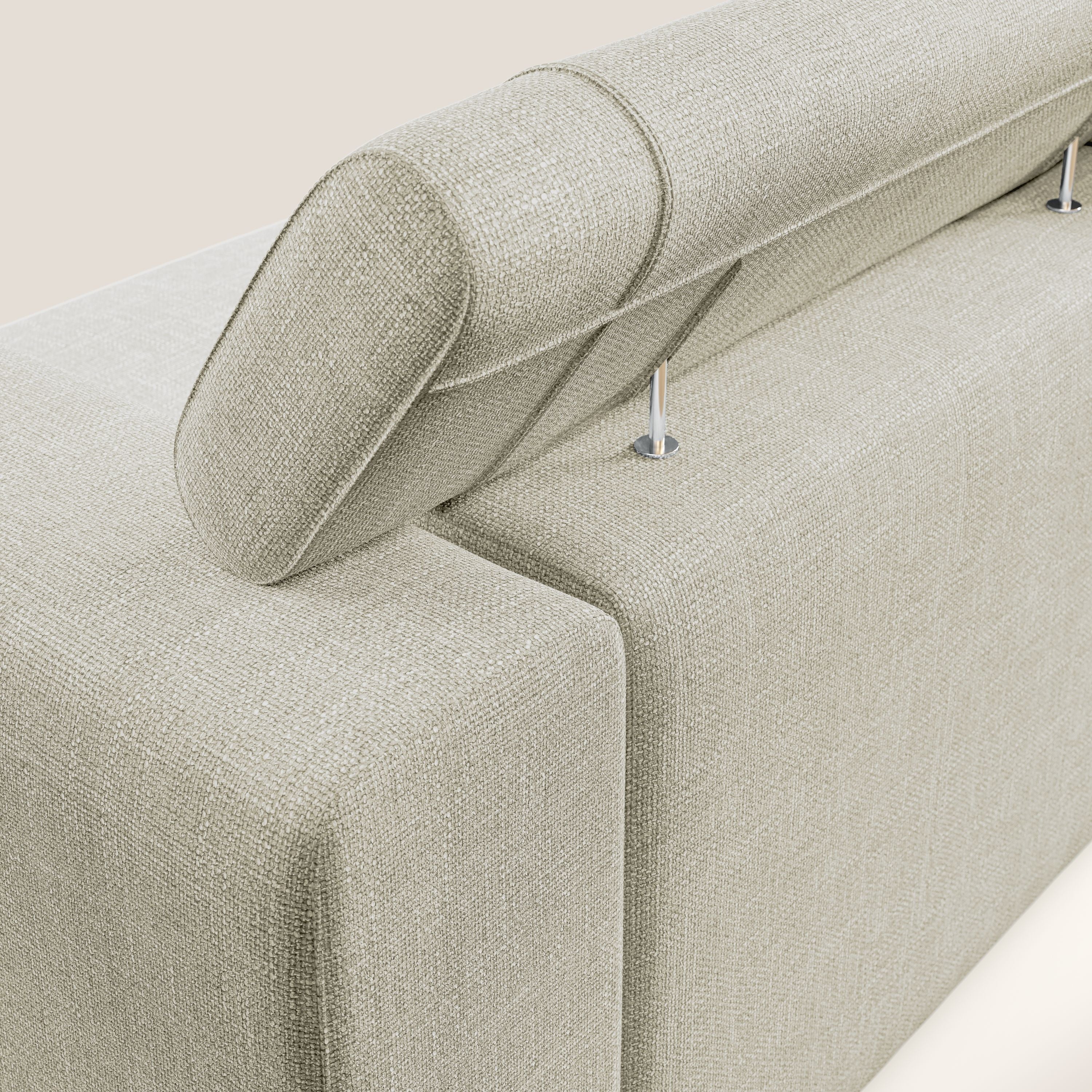 Vegas divano con poggiatesta reclinabili in morbido tessuto impermeabile T06 panna - divani.store