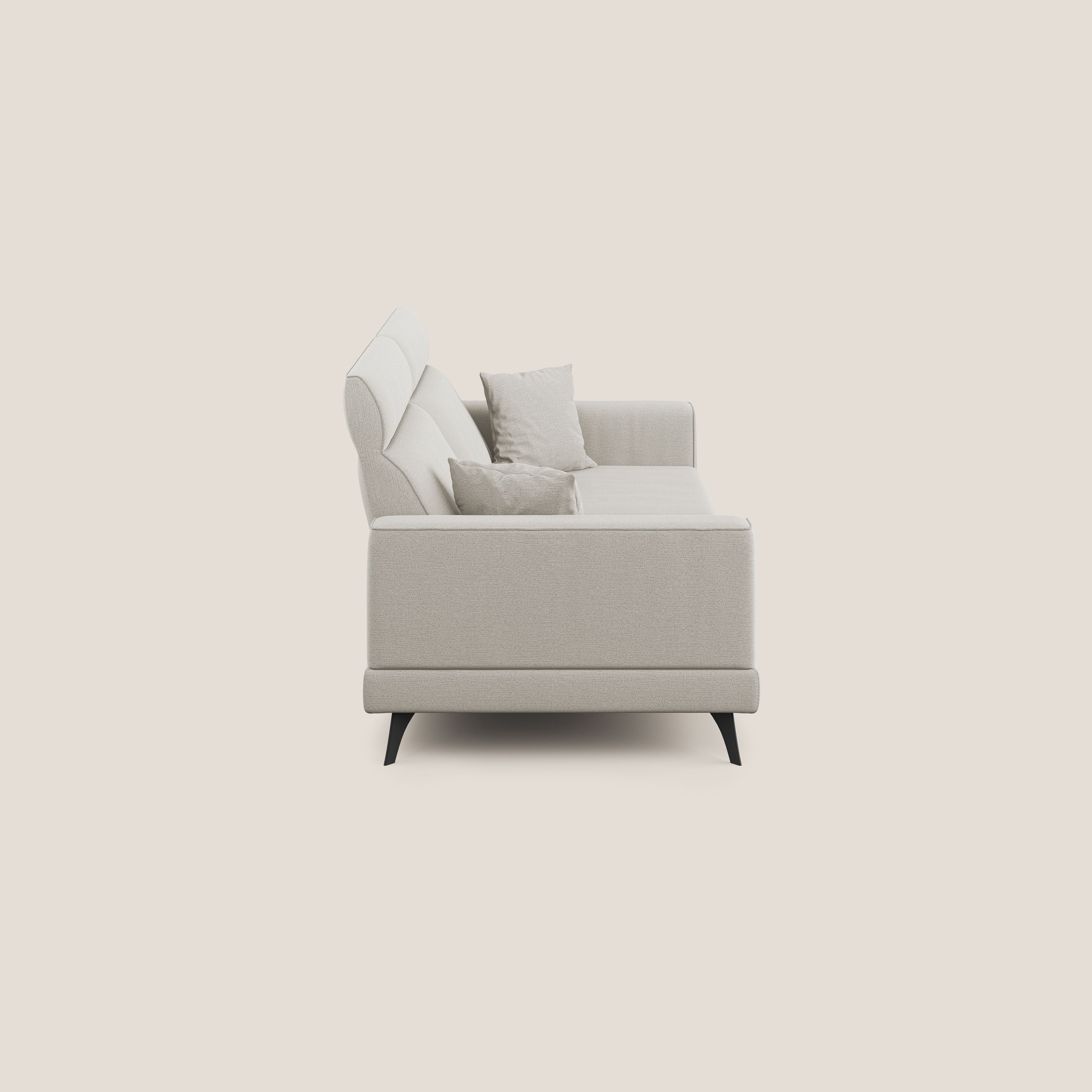 Slide Divano con schienali traslanti e poggiatesta in tessuto simil cotone impermeabile T19 panna - divani.store