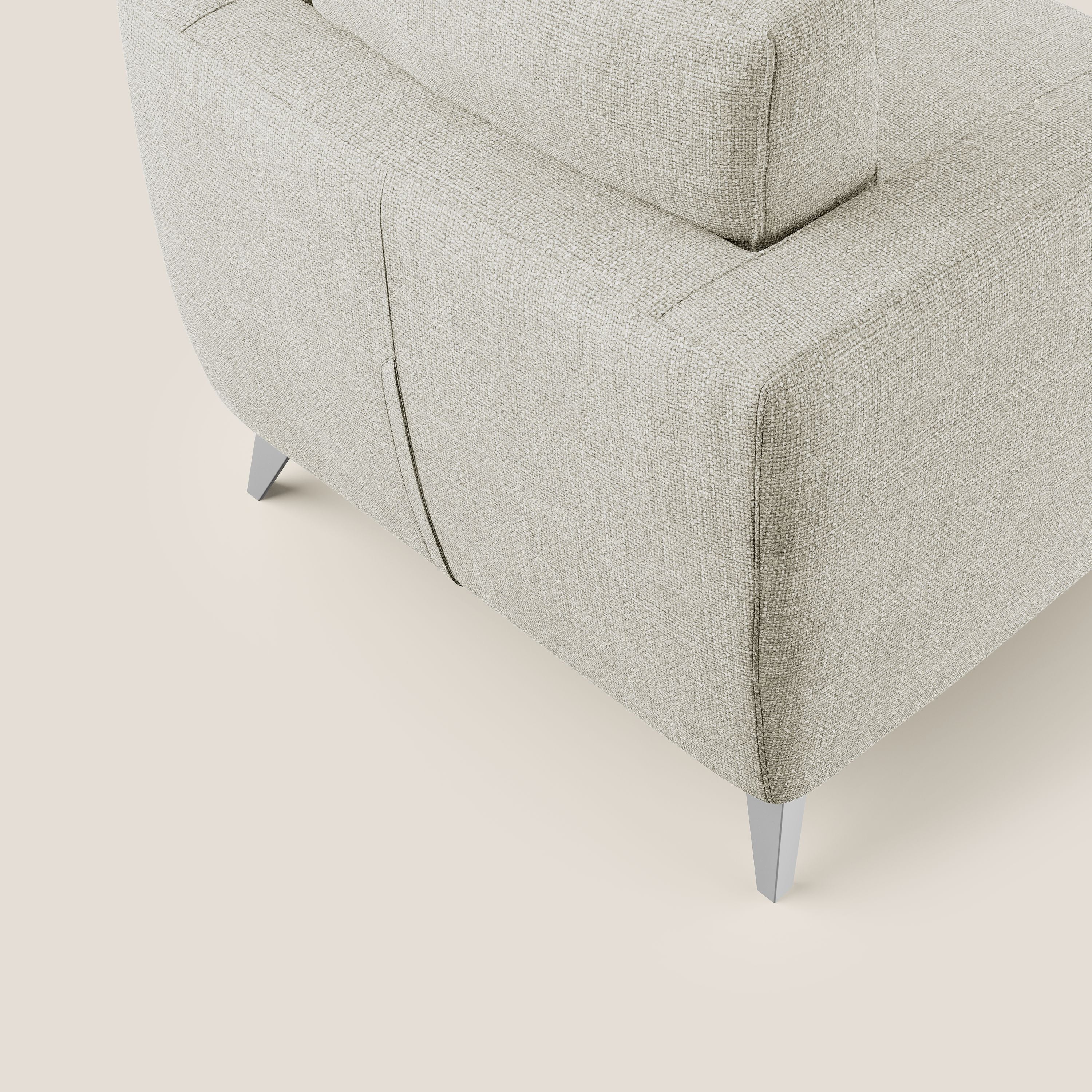 Orione Poltroncina in morbido tessuto impermeabile ad intreccio T06 panna - divani.store