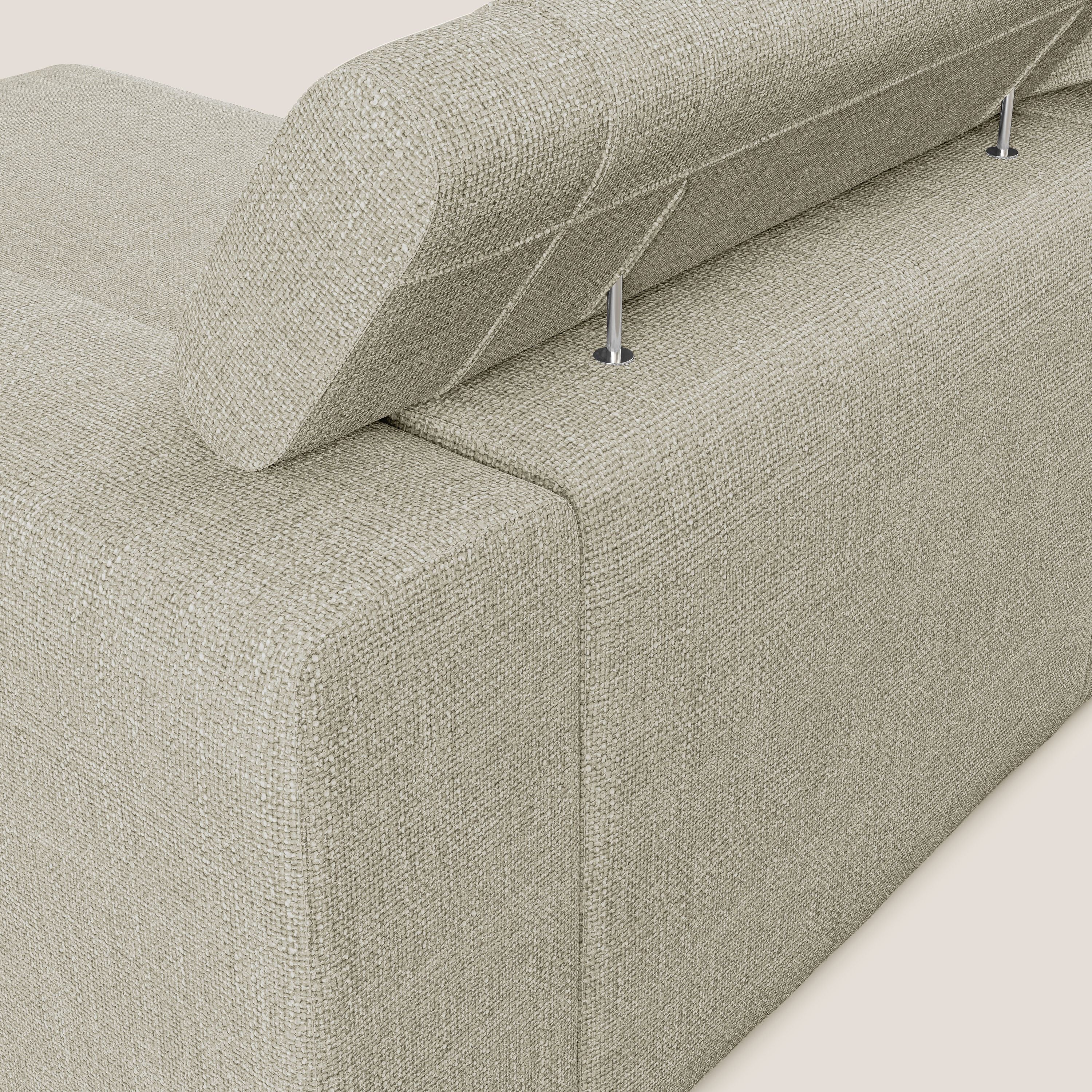 Vegas divano angolare con poggiatesta reclinabili in morbido tessuto impermeabile T06 panna - divani.store