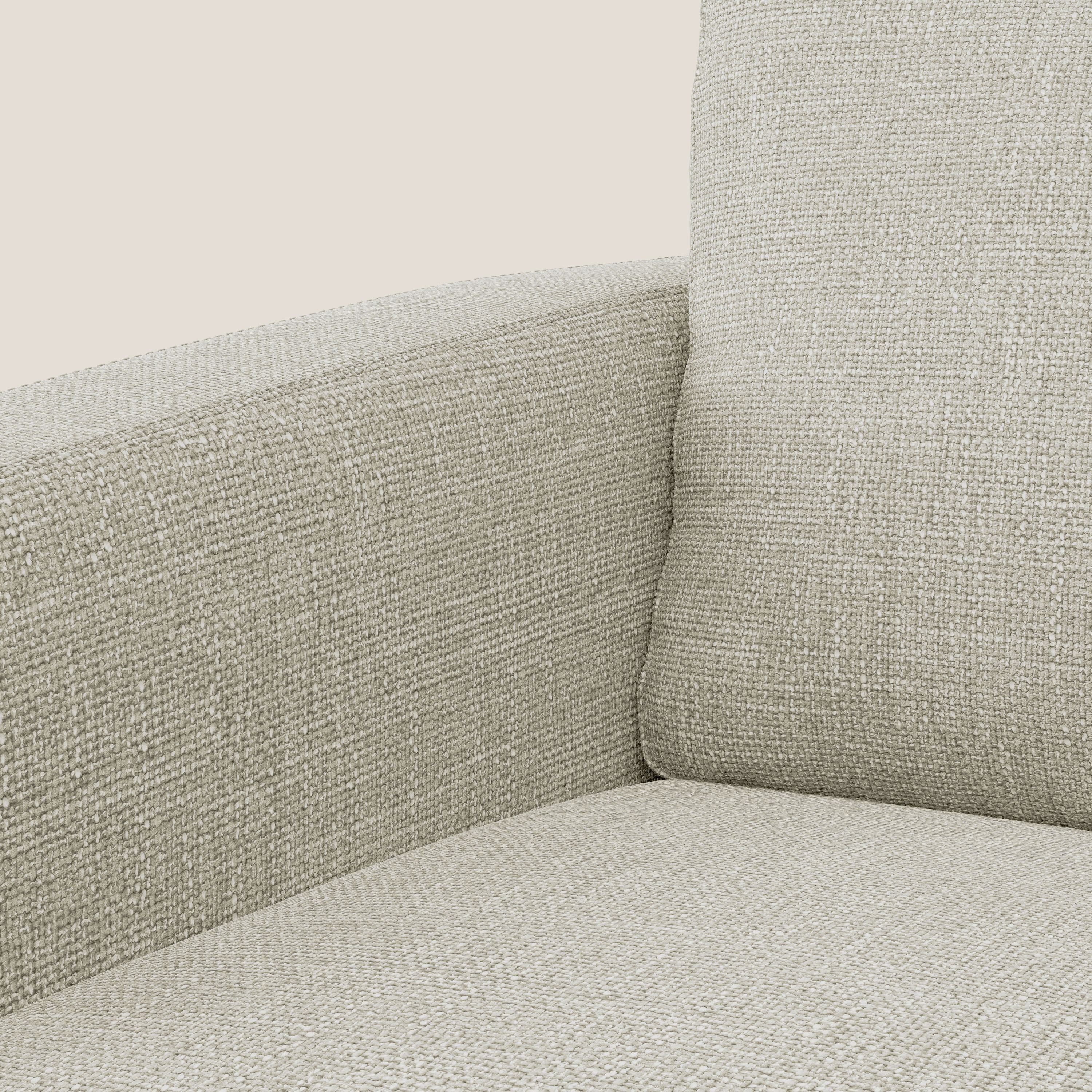 Orione Poltroncina in morbido tessuto impermeabile ad intreccio T06 panna - divani.store