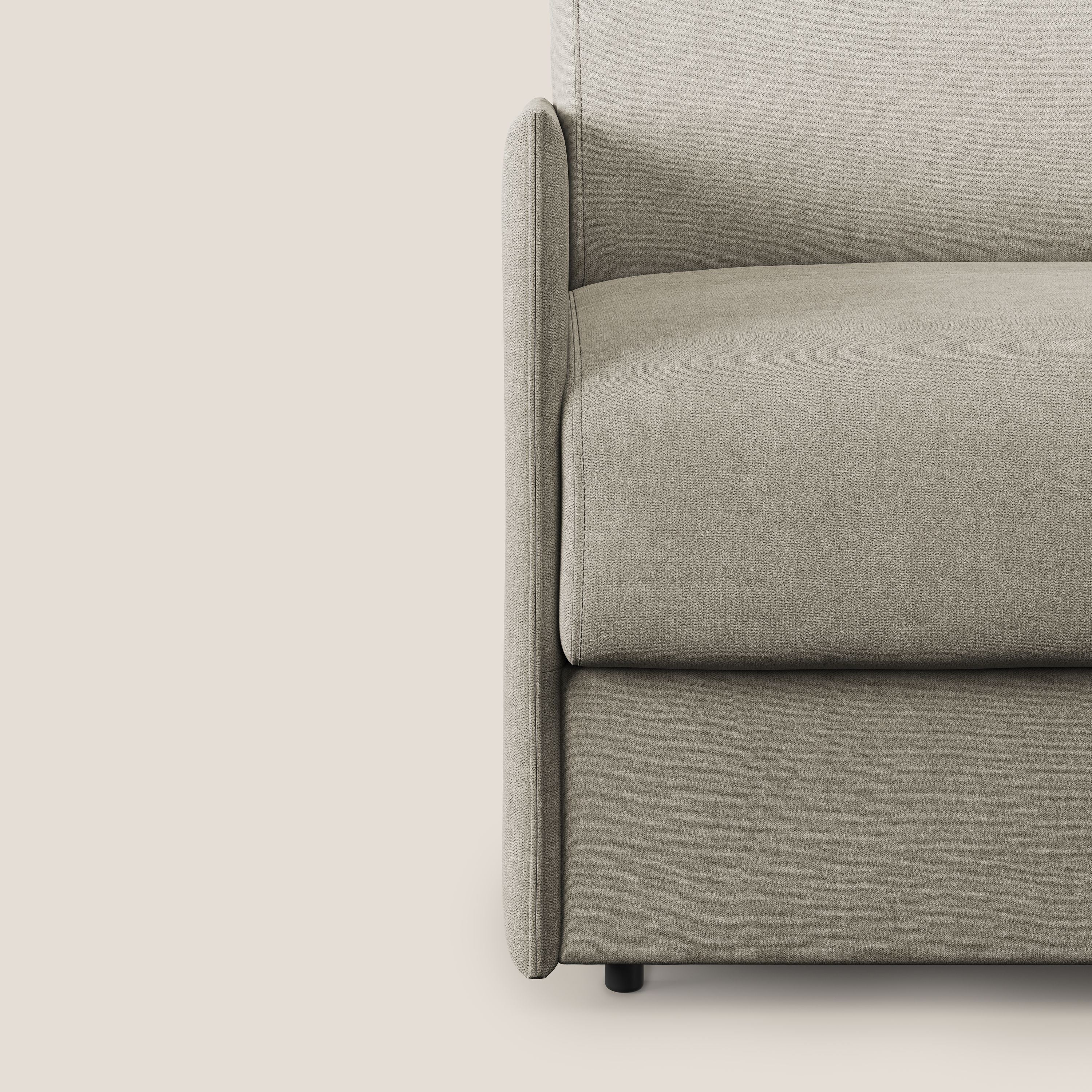 Evans poltrona letto in morbido tessuto impermeabile T02 panna - divani.store