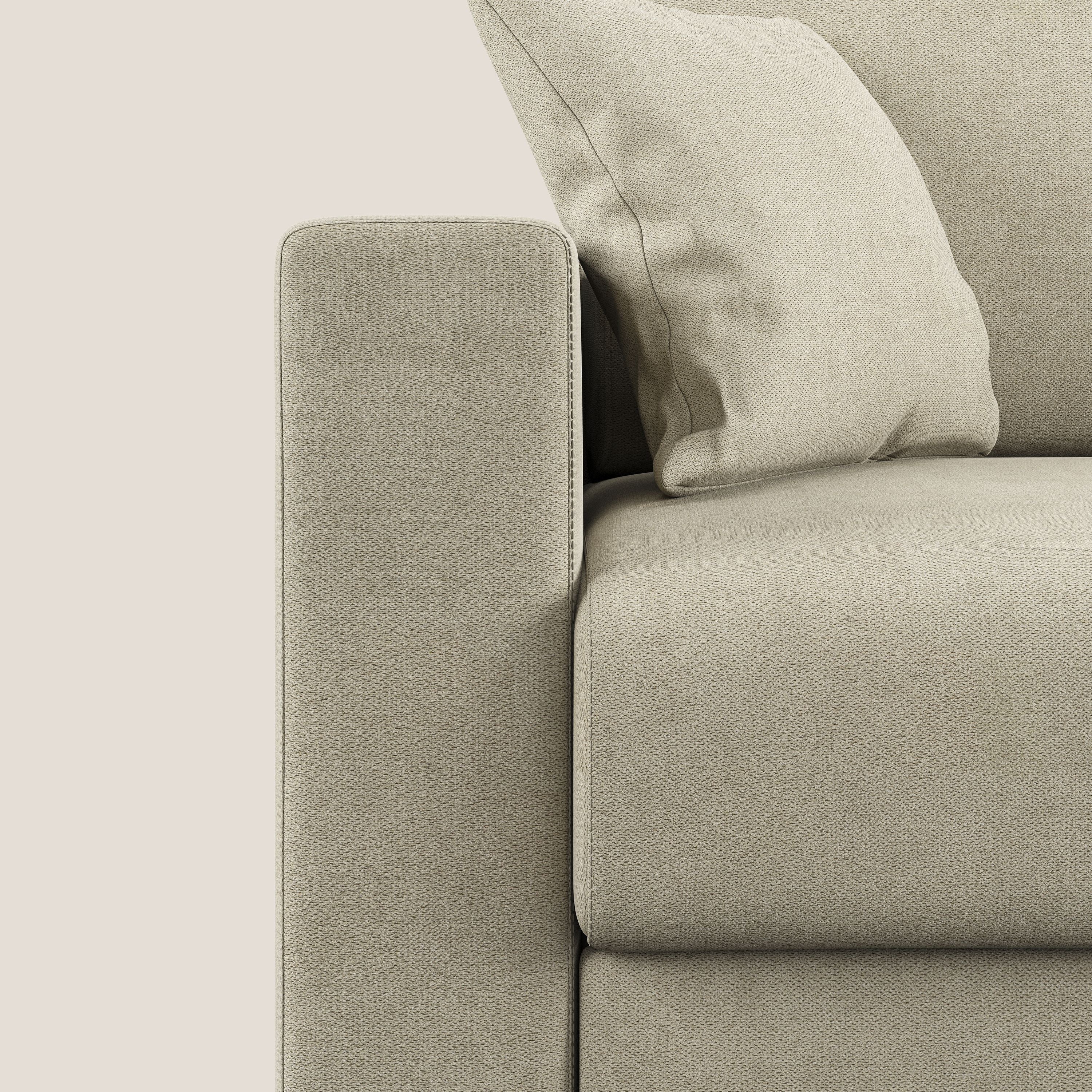 Kafka divano letto angolare in morbido tessuto impermeabile T02 panna - divani.store