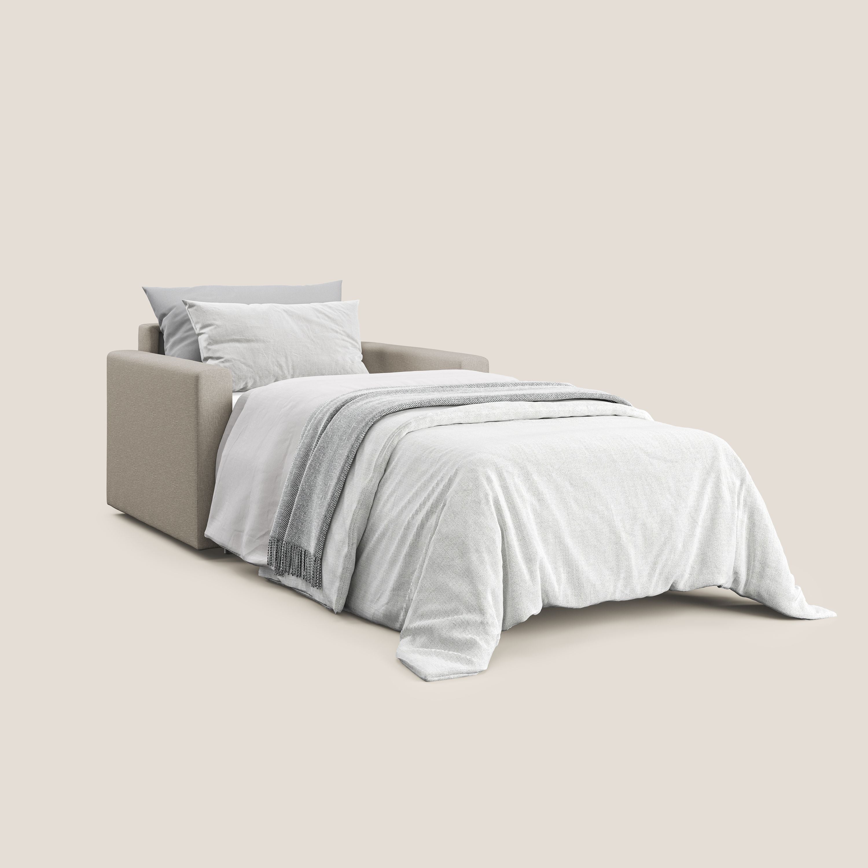 Chris poltrona letto in tessuto impermeabile T13 panna - divani.store