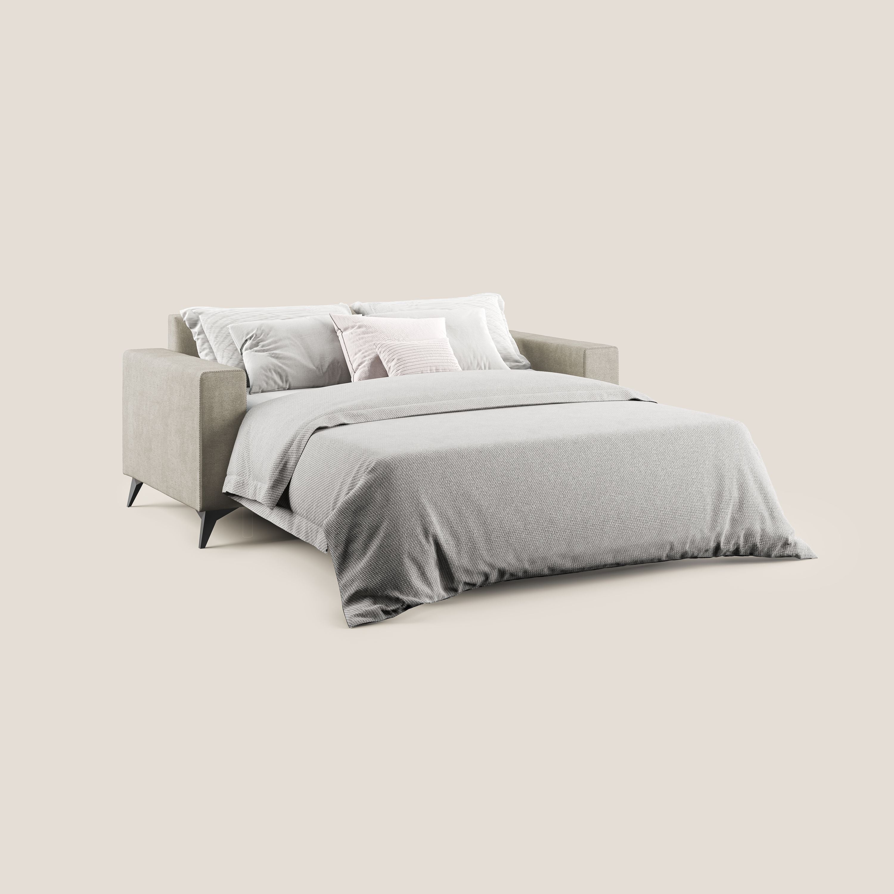 Pegaso divano letto con poggiatesta reclinabili e rivestimento T02 panna - divani.store