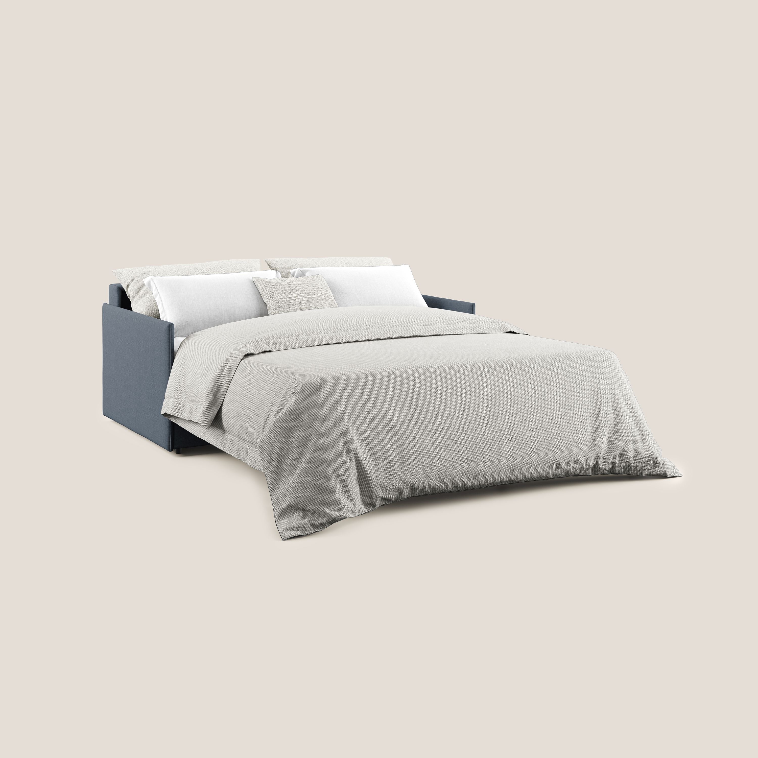 Evans Divano letto in tessuto Ecosostenibile blu - divani.store