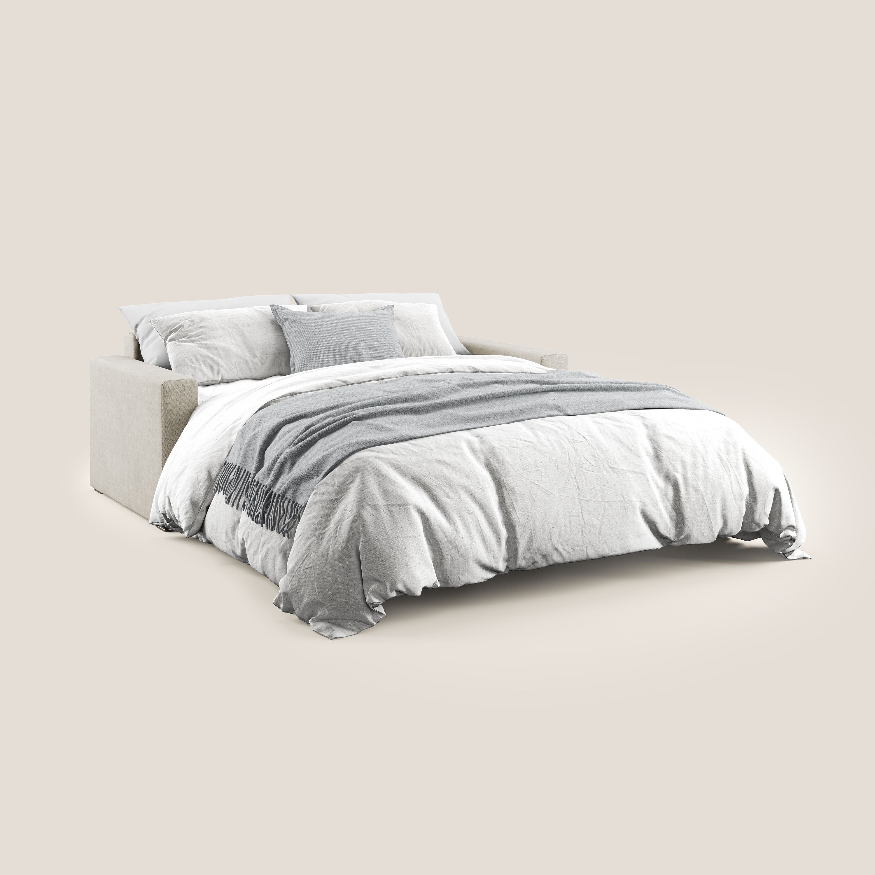 Best Divano letto matrimoniale in tessuto impermeabile T02 panna - divani.store