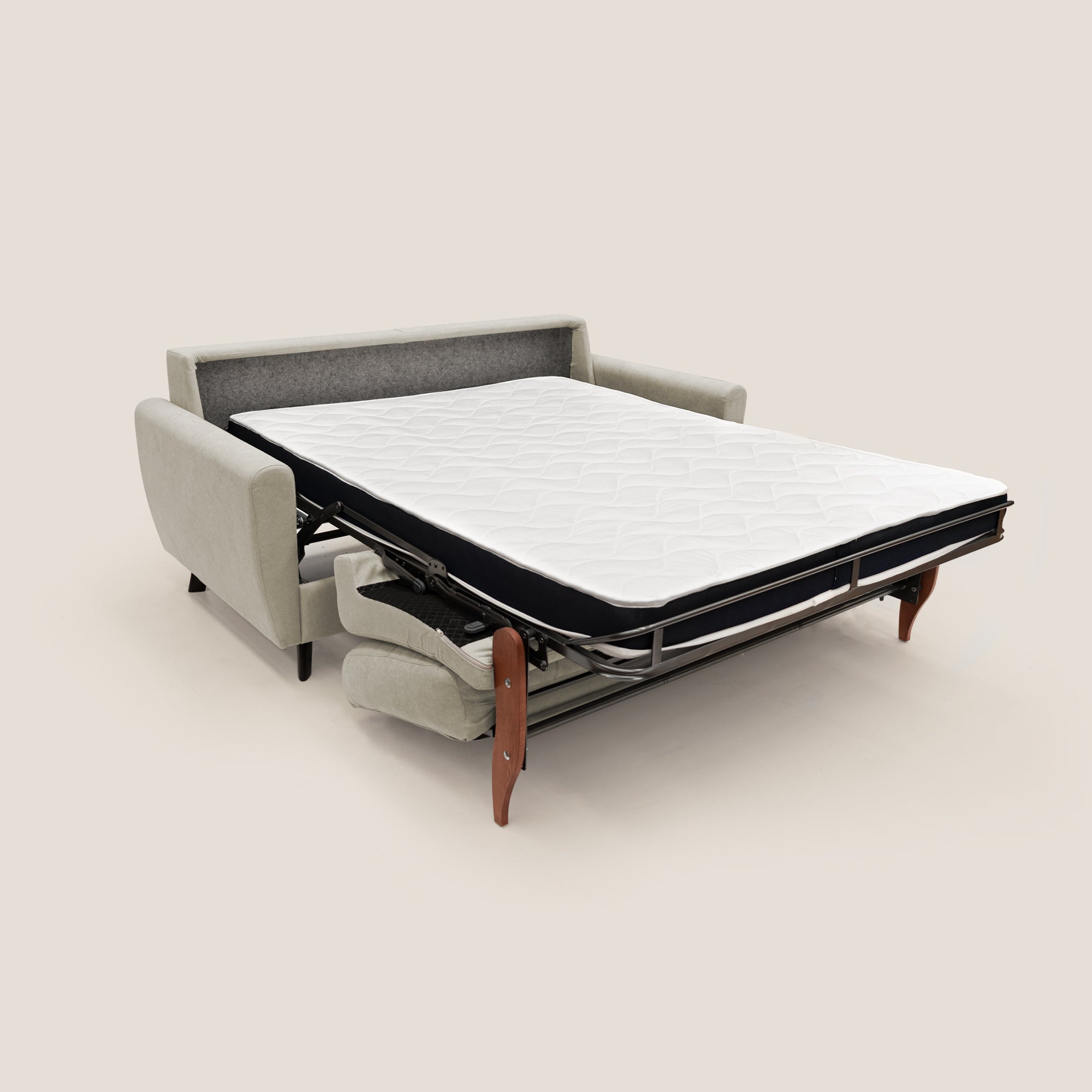 Callisto Divano letto matrimoniale in tessuto morbido impermeabile T02 panna - divani.store