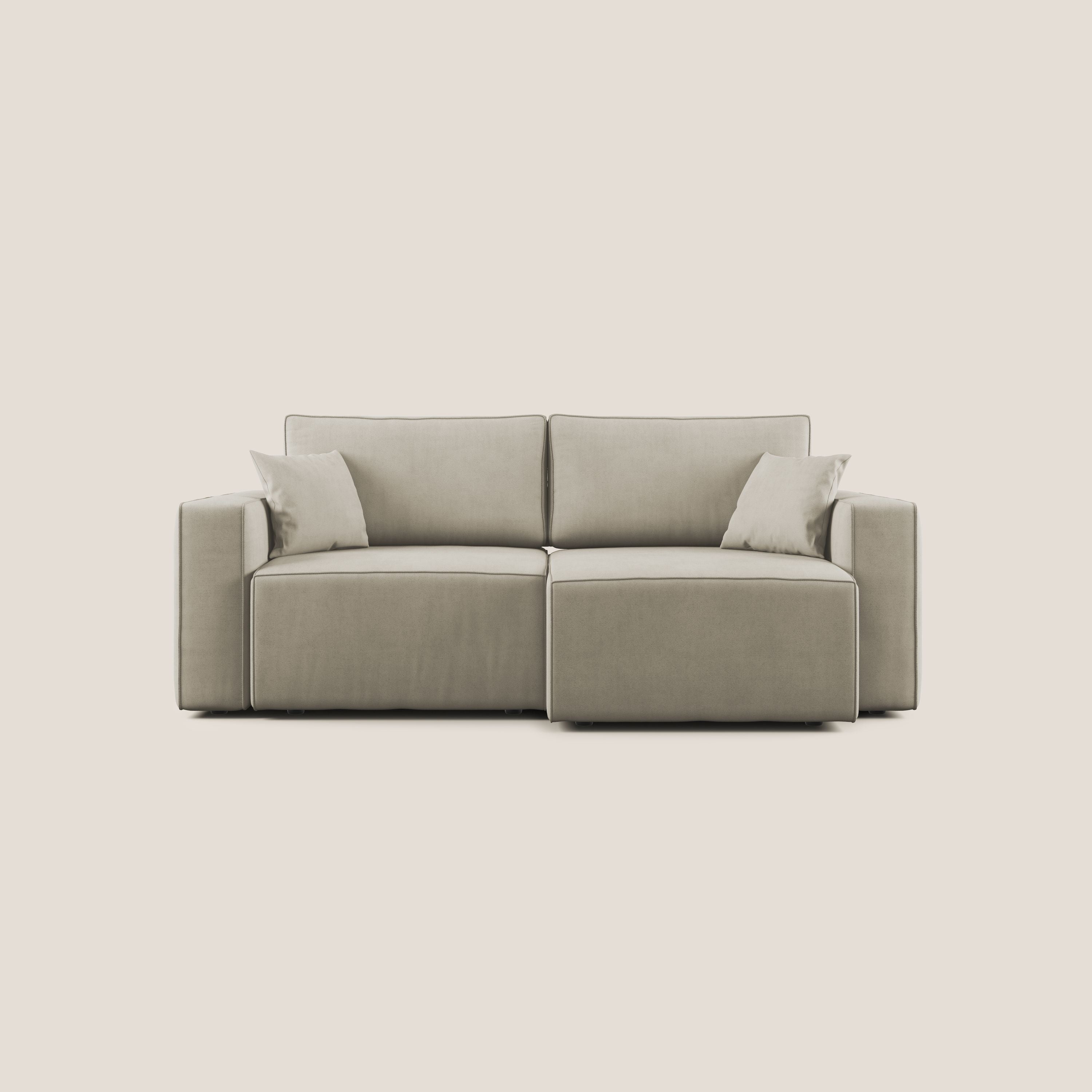 Morfeo divano con sedute estraibili in morbido tessuto impermeabile T02 panna - divani.store