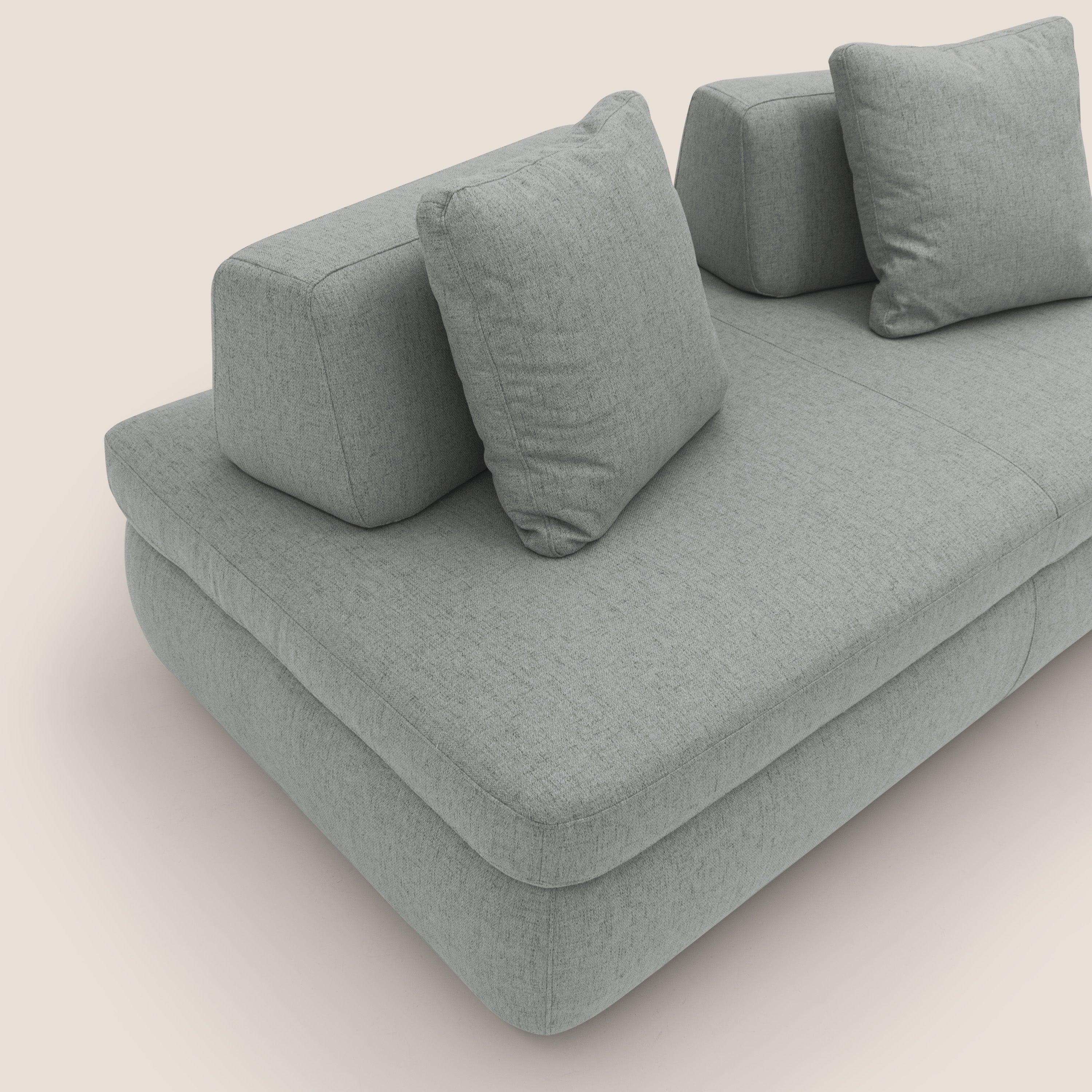 Gransasso Divano letto matrimoniale dal DESIGN innovativo in tessuto impermeabile T03 grigio chiaro - divani.store