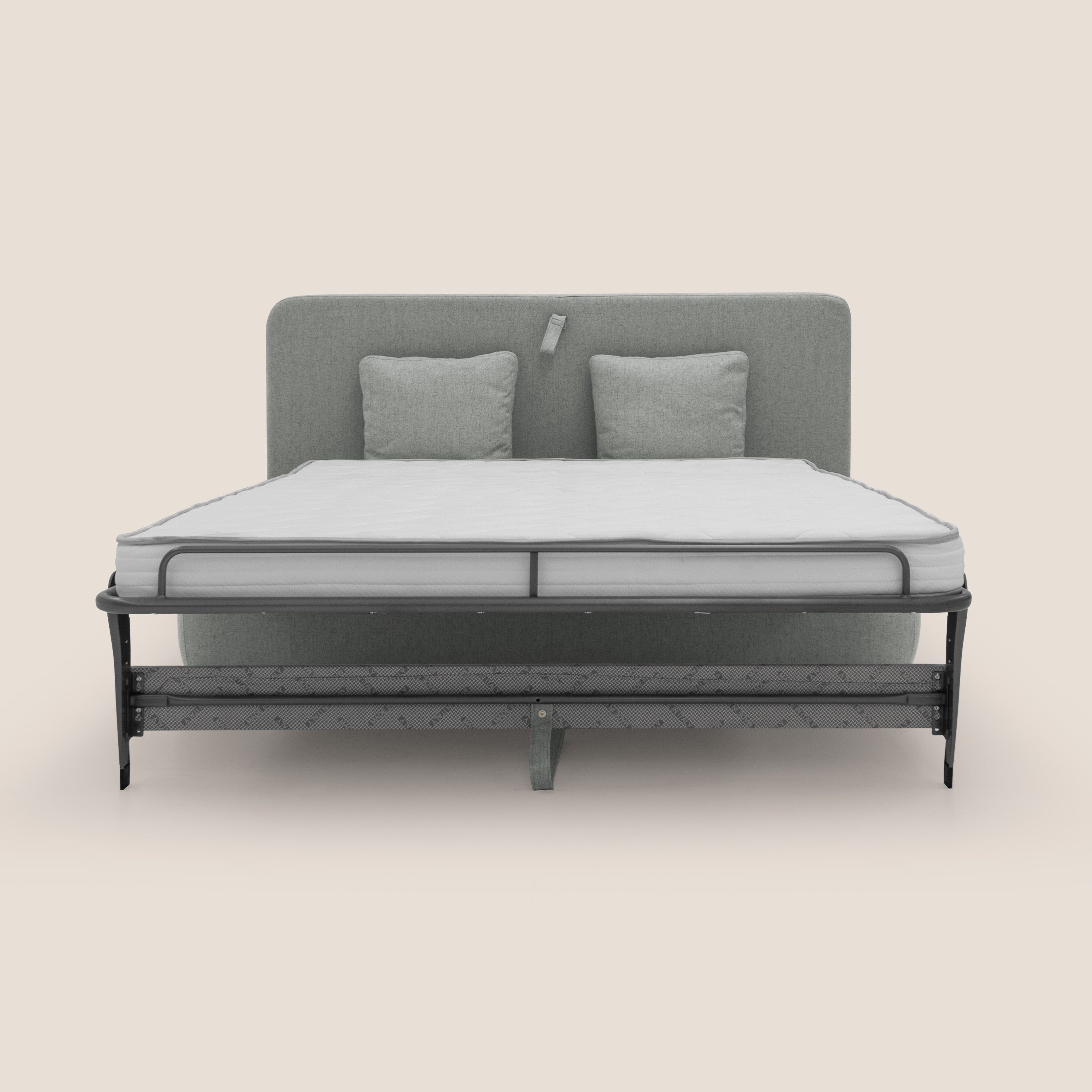 Gransasso Divano letto matrimoniale dal DESIGN innovativo in tessuto impermeabile T03 grigio chiaro - divani.store