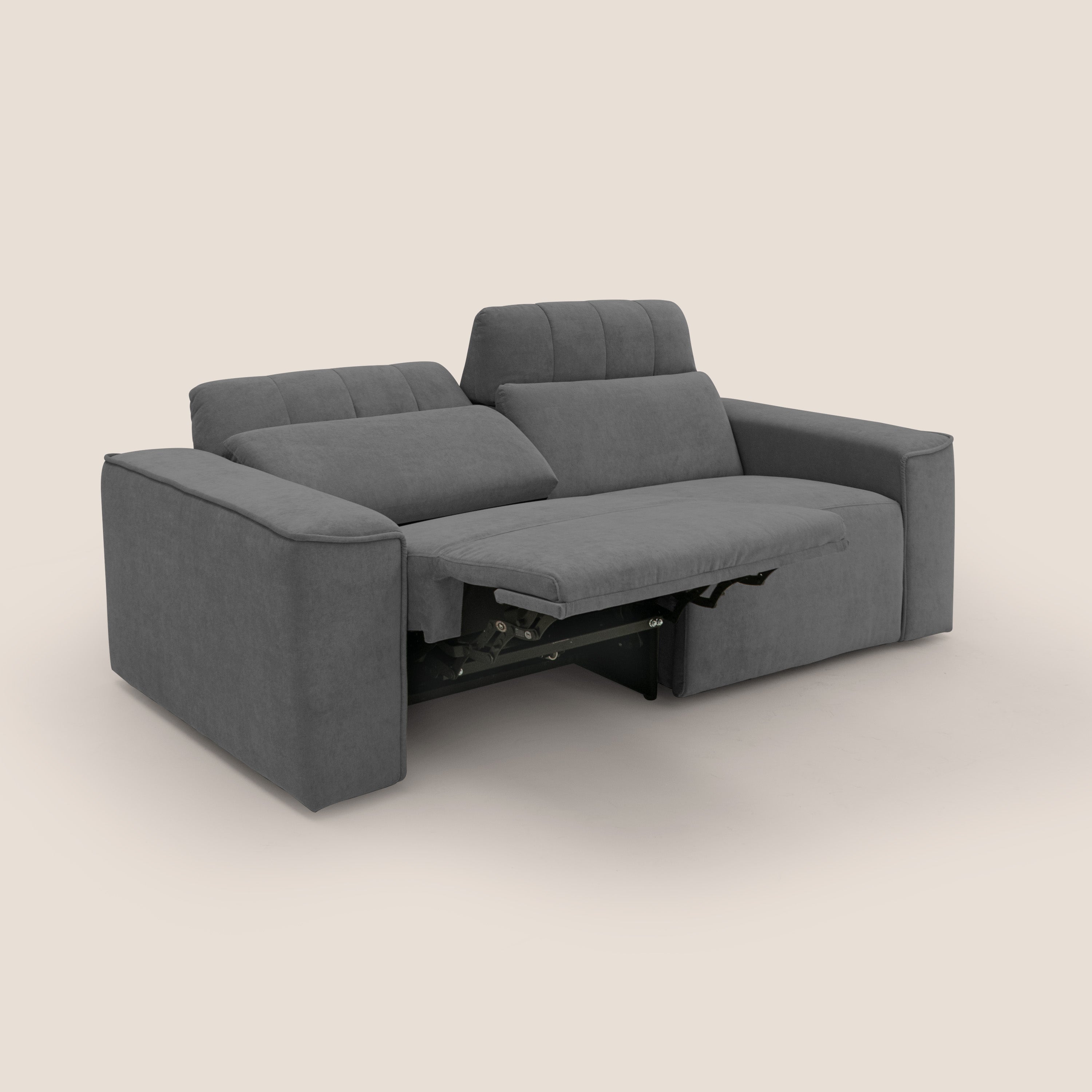 Clark Divano modulare con opzione relax elettrico in tessuto smacchiabile impermeabile T17 antracite - divani.store