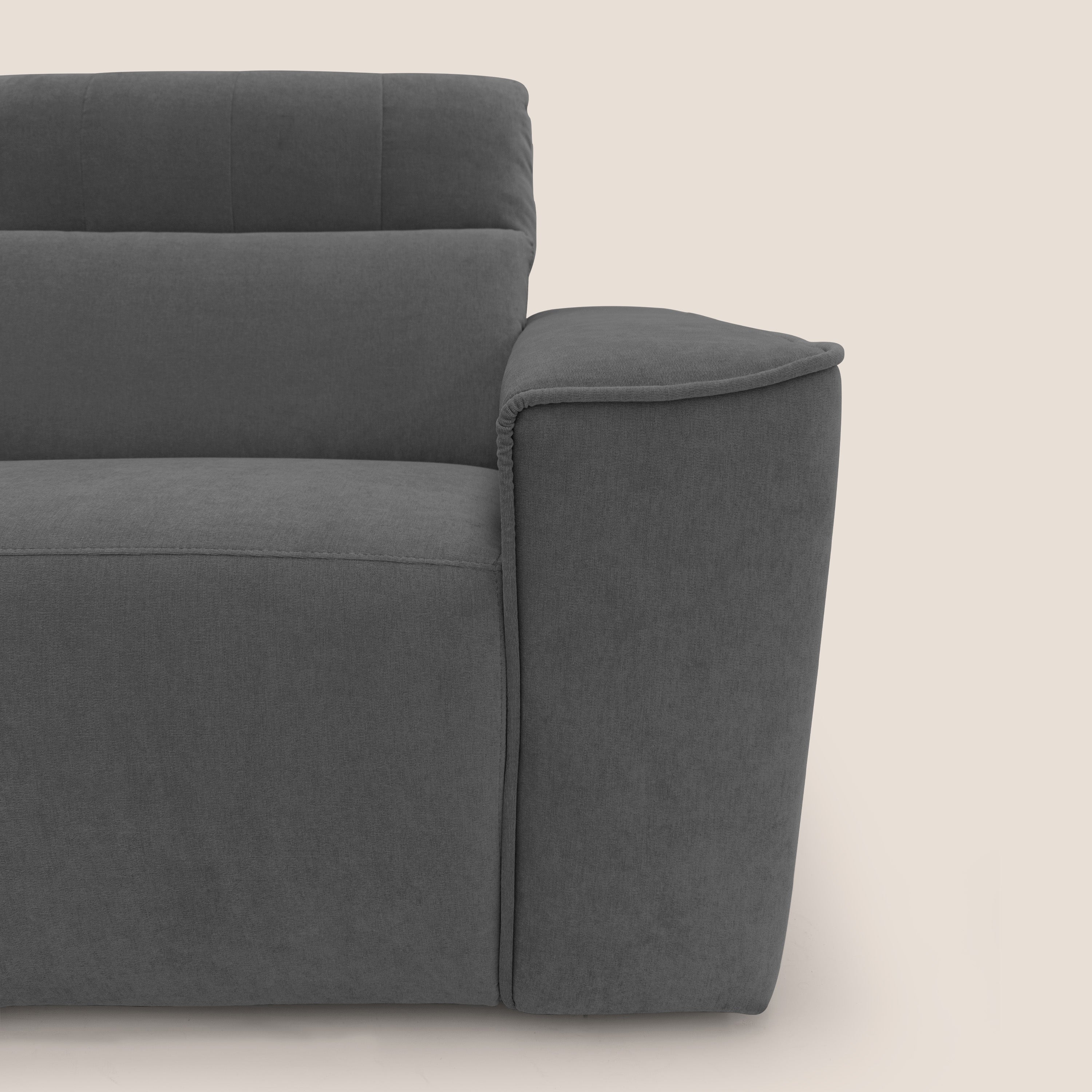 Clark Divano angolare con opzione relax elettrico in tessuto smacchiabile impermeabile T17 antracite - divani.store