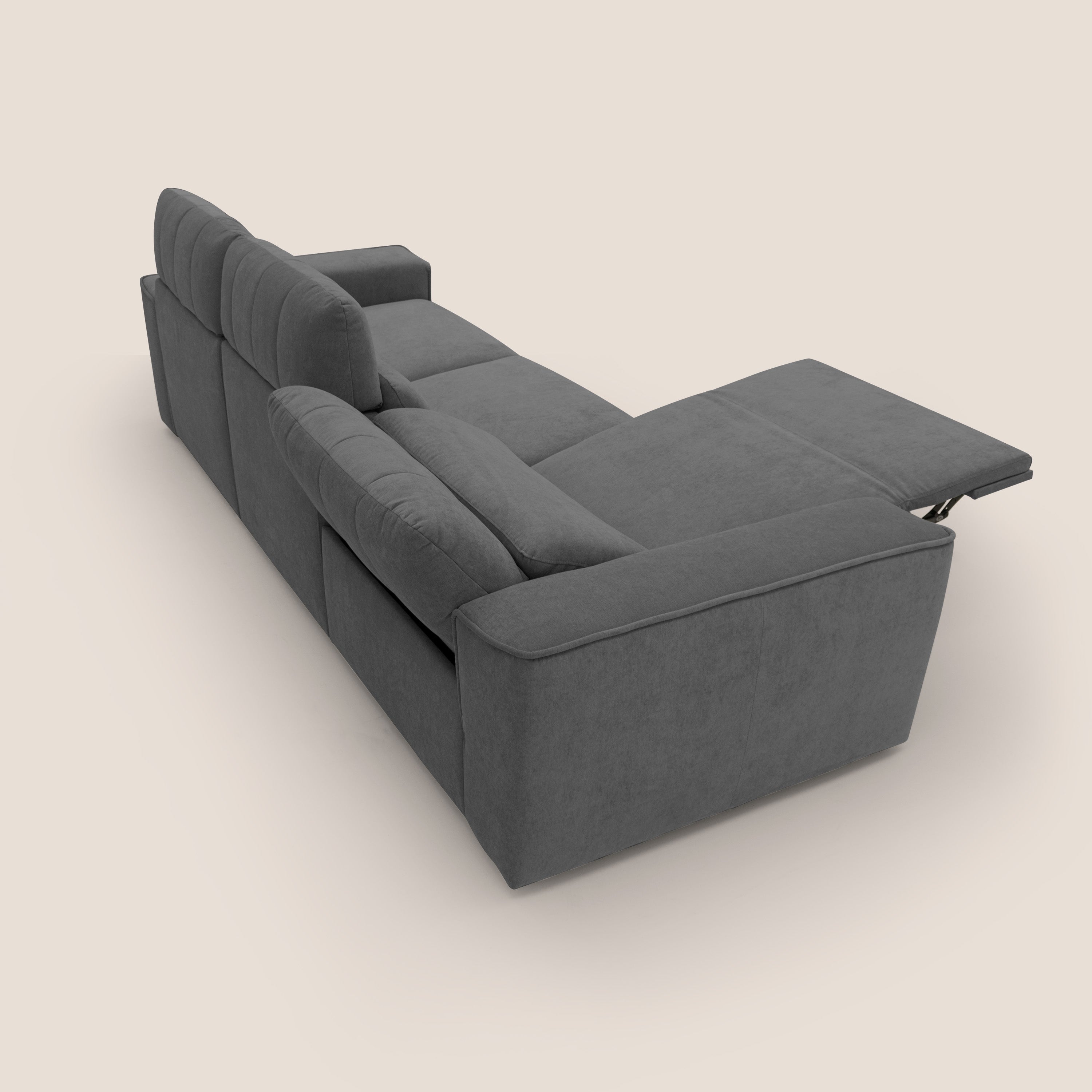 Clark Divano modulare 3 sedute con opzione relax elettrico in tessuto smacchiabile impermeabile T17 antracite - divani.store