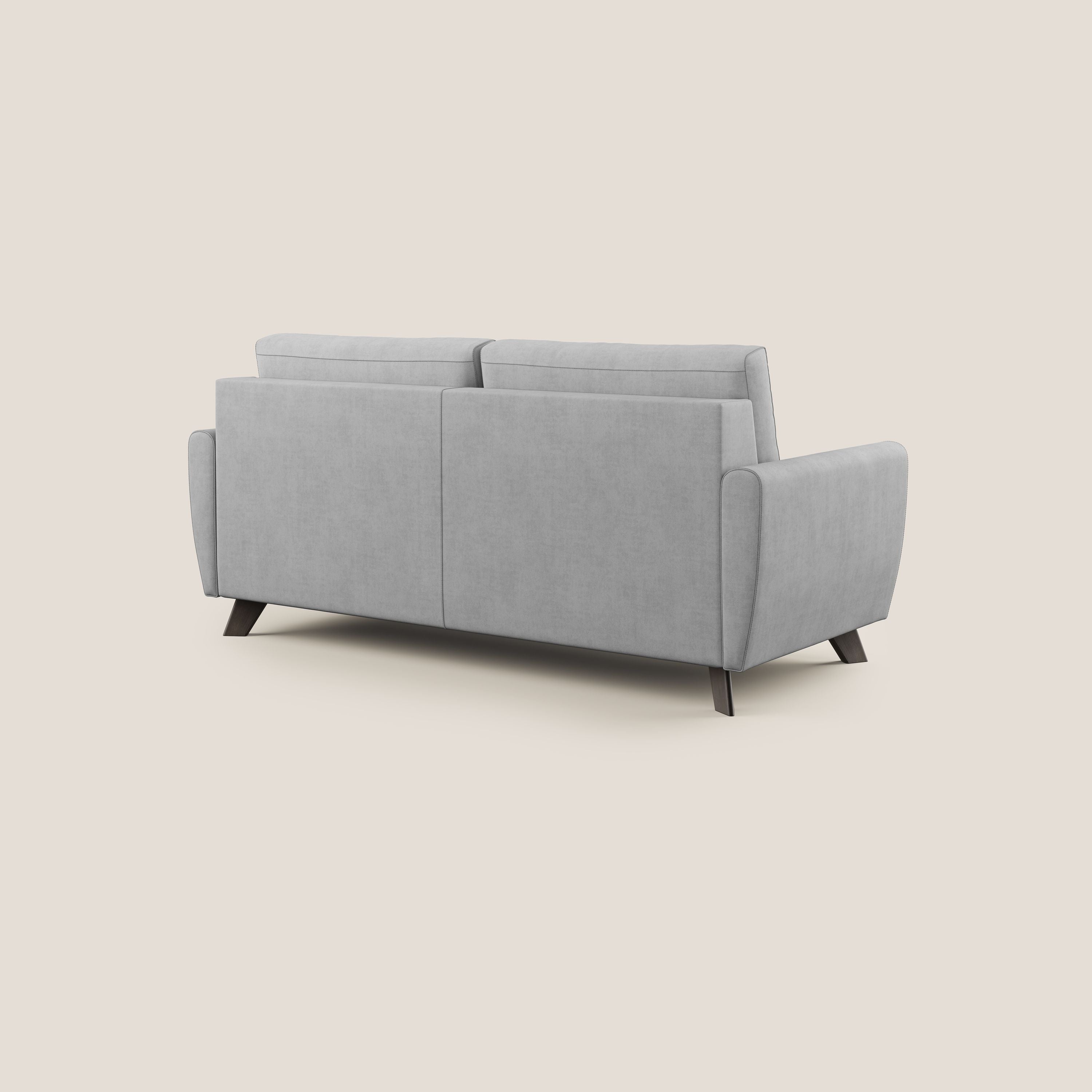 Callisto Divano letto matrimoniale in tessuto morbido impermeabile T02 grigio chiaro - divani.store