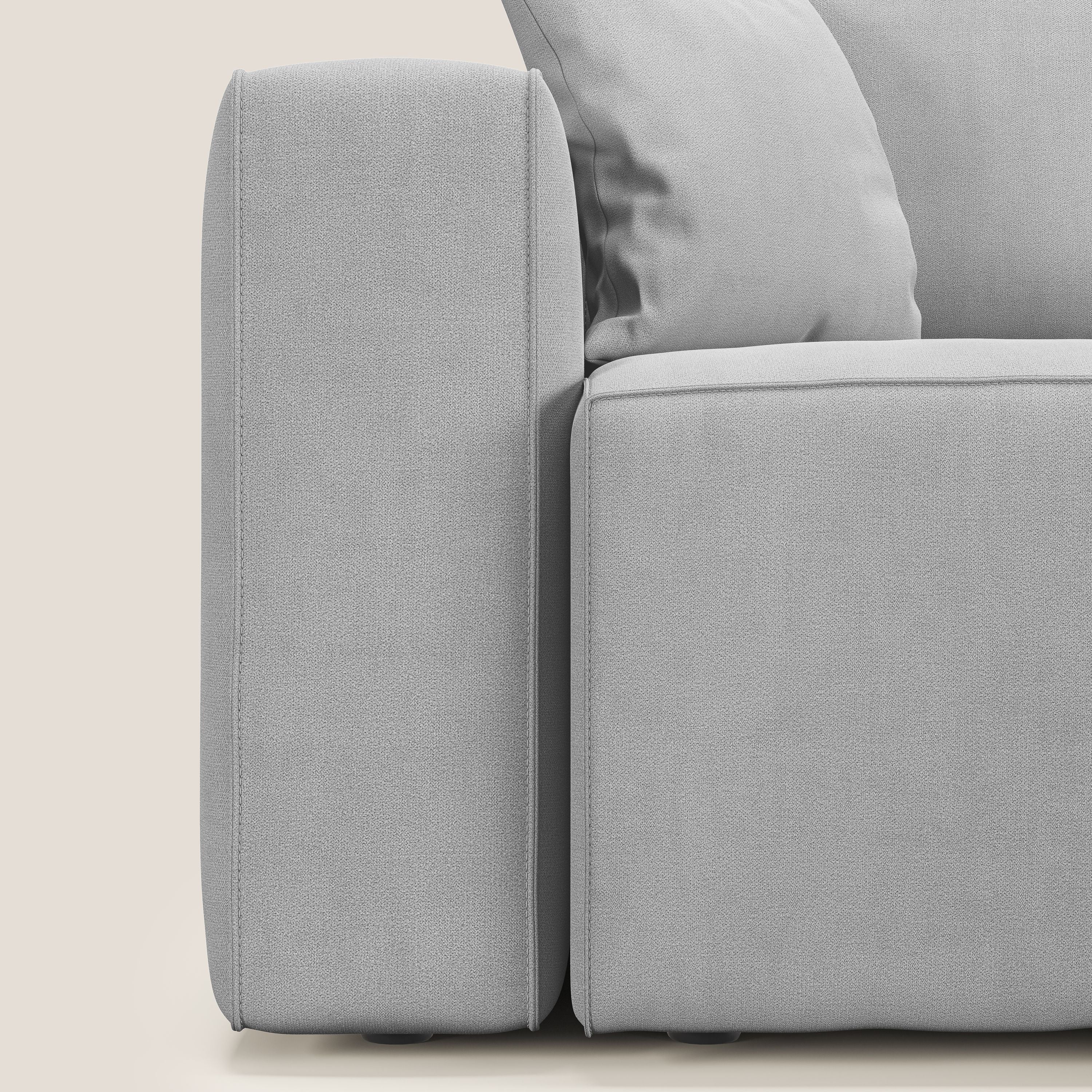 Morfeo divano con 3 sedute estraibili in morbido tessuto impermeabile T02 grigio chiaro - divani.store