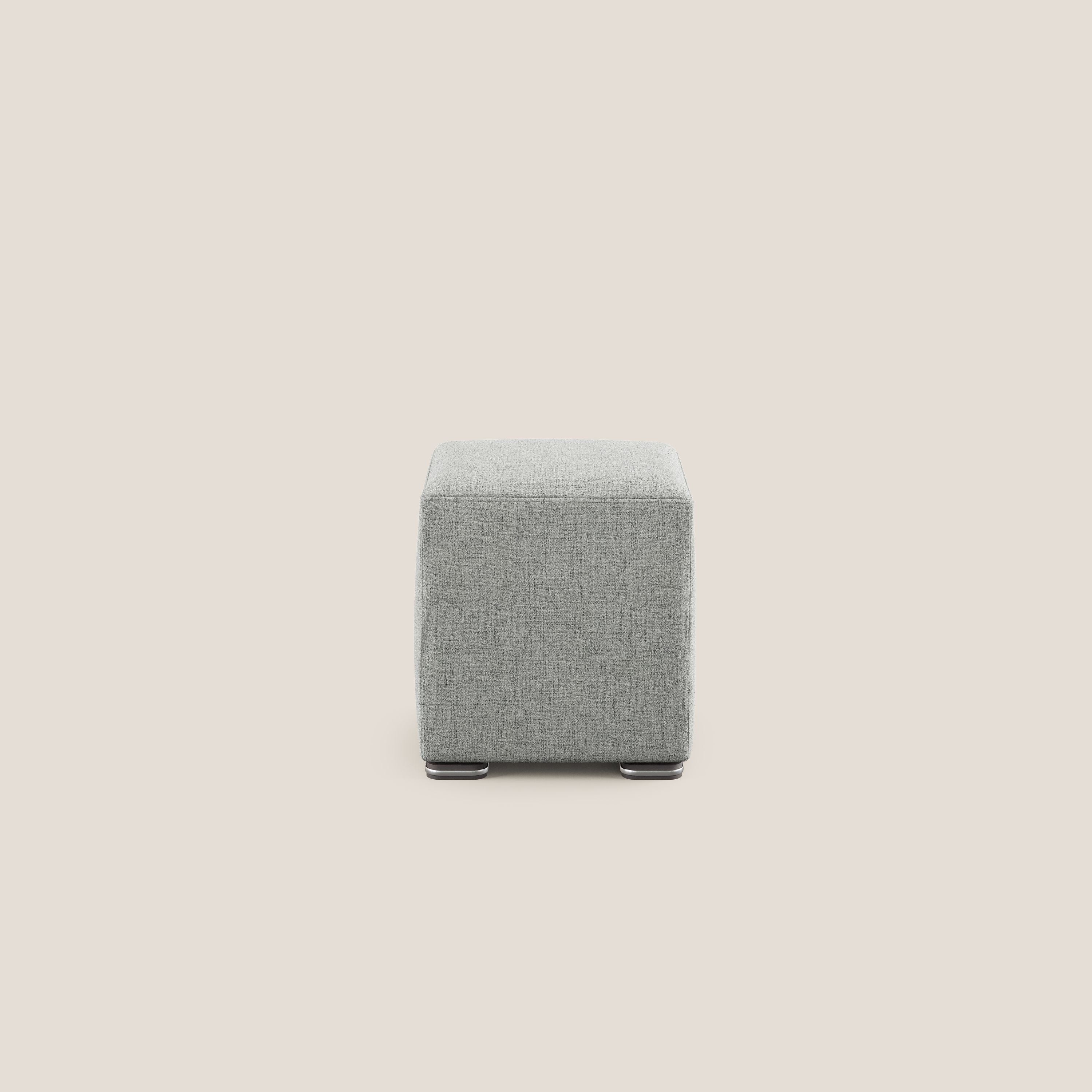 Cube pouf in tessuto morbido impermeabile T03 grigio chiaro - divani.store