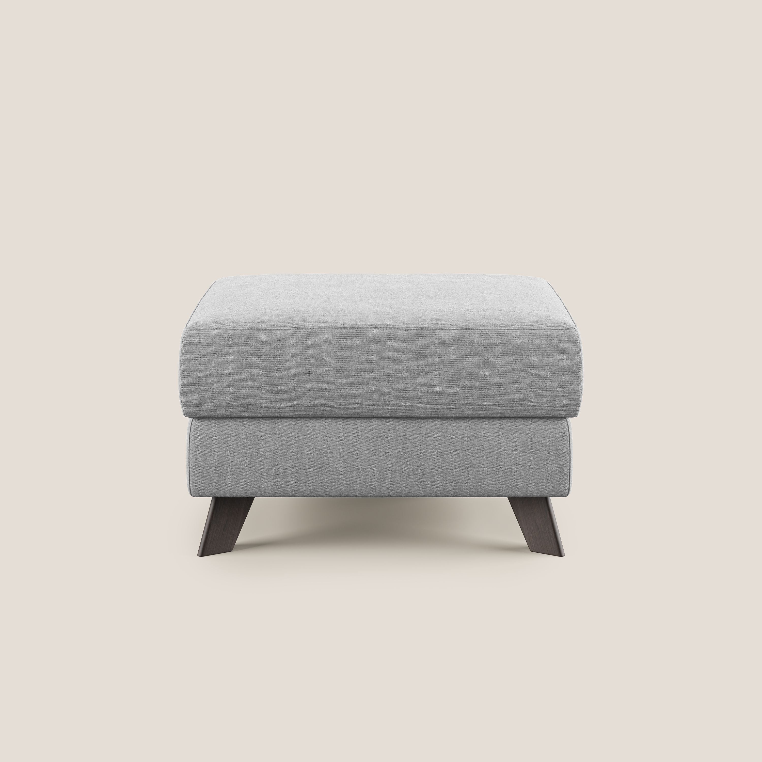 Moon Pouf contenitore e piedini alti in tessuto morbido impermeabile T02 grigio chiaro - divani.store