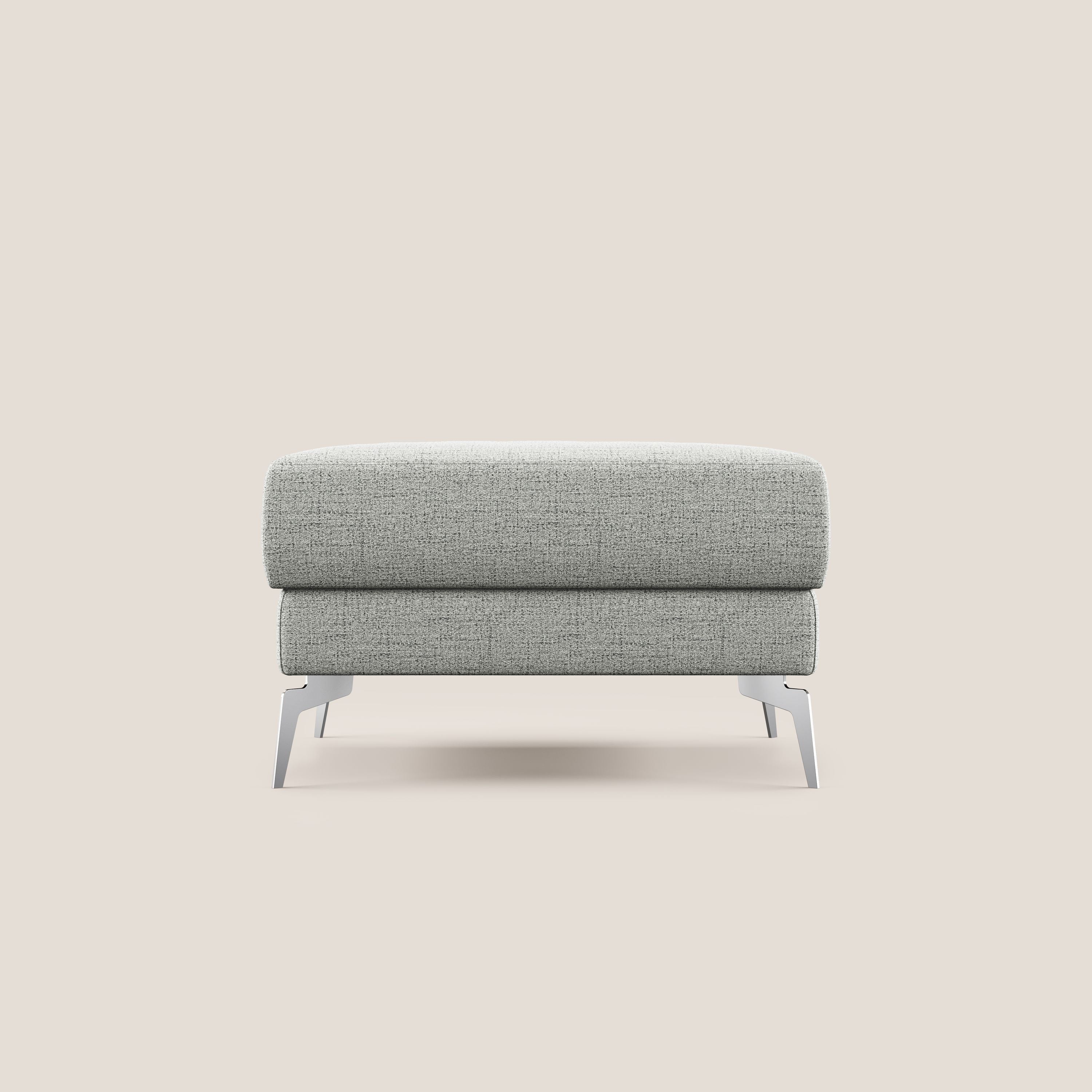 Star Pouf con piedini alti in tessuto impermeabile fiammato T03 grigio chiaro - divani.store