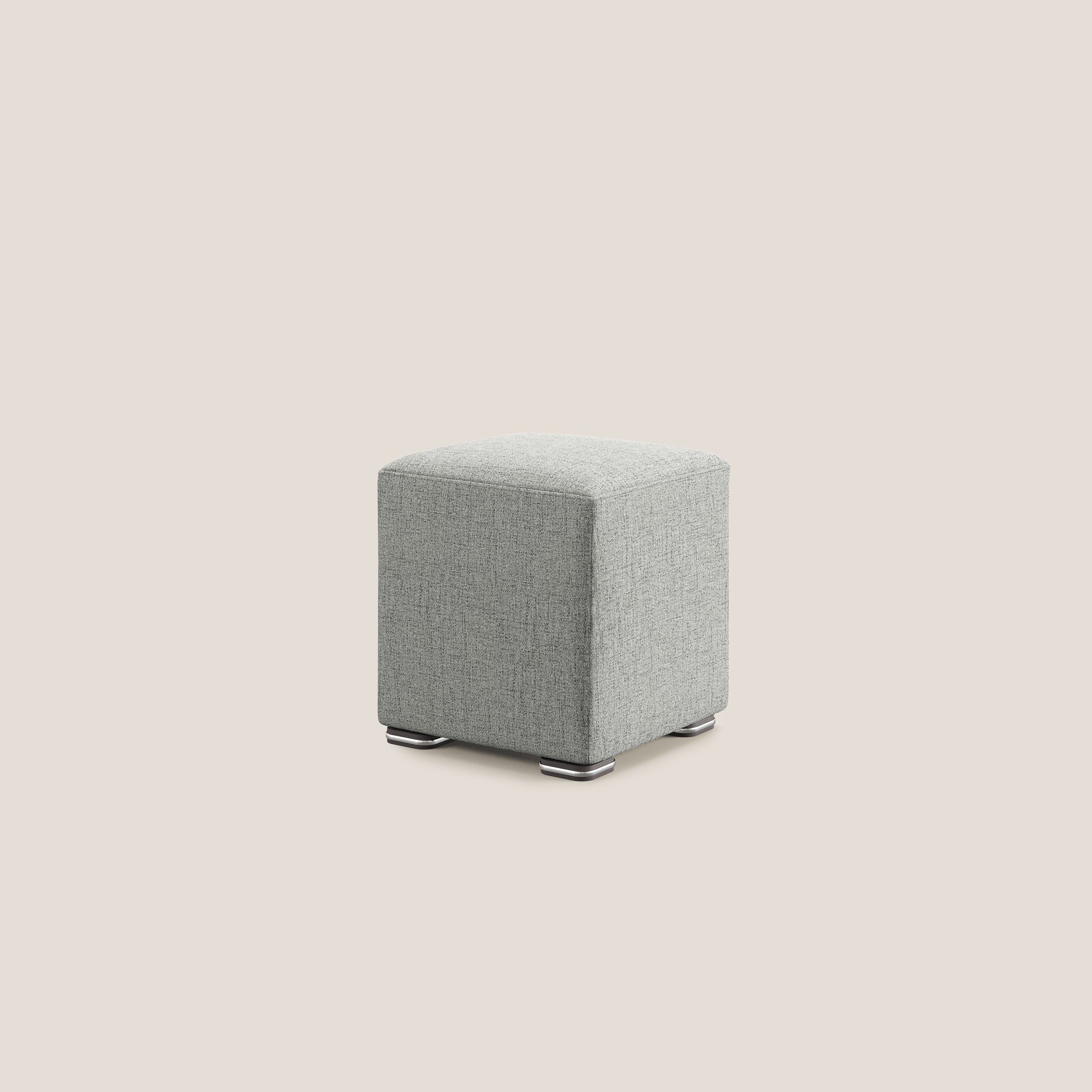 Cube pouf in tessuto morbido impermeabile T03 grigio chiaro - divani.store