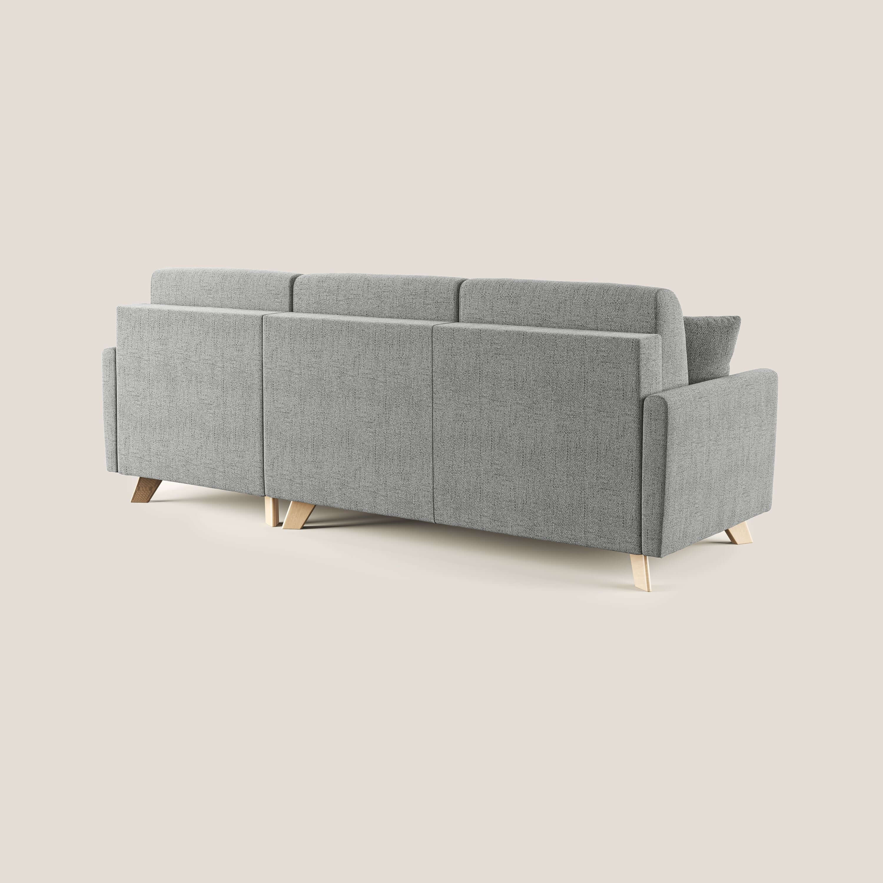 Edgar divano letto angolare in tessuto felis impermeabile T03 grigio chiaro - divani.store