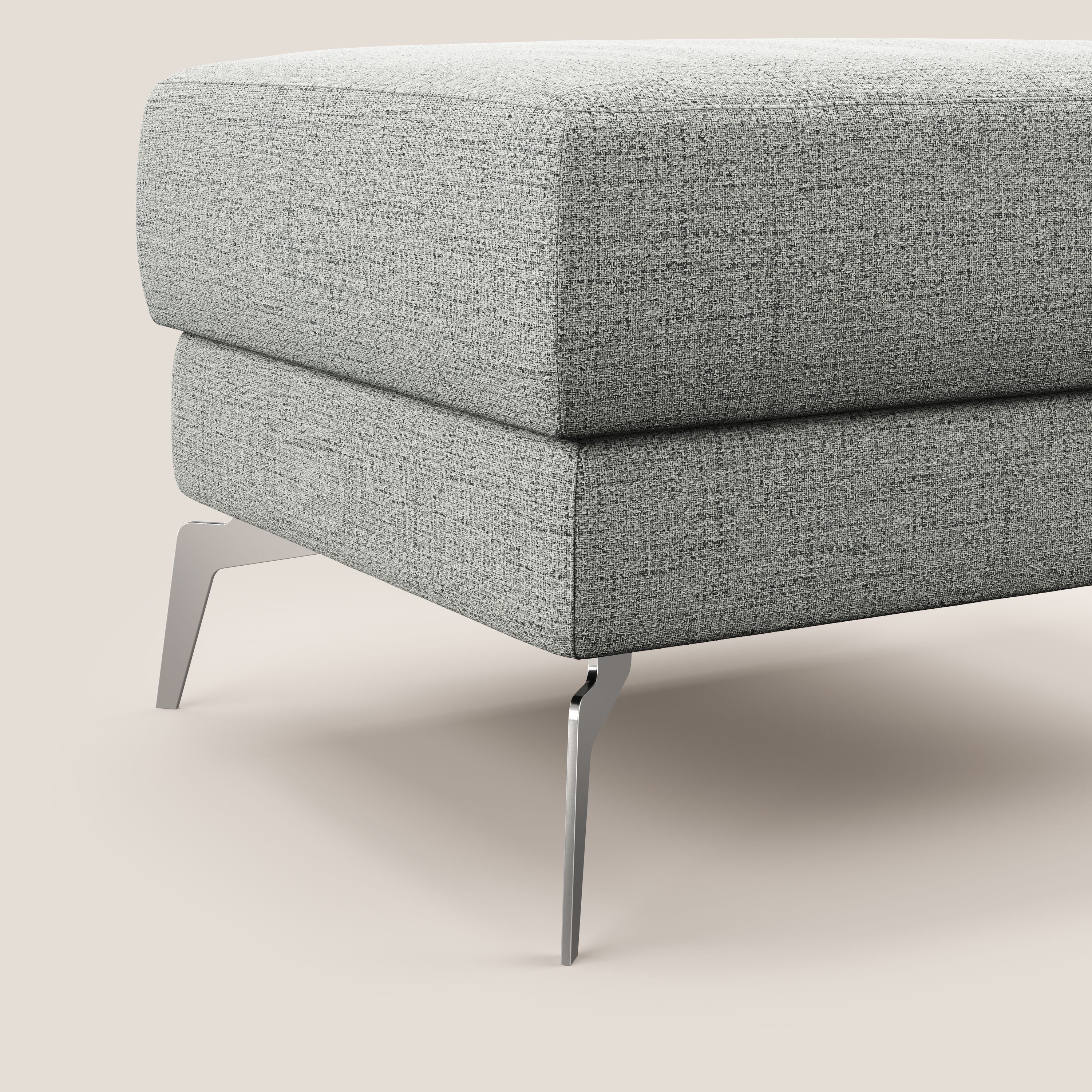 Star Pouf con piedini alti in tessuto impermeabile fiammato T03 grigio chiaro - divani.store