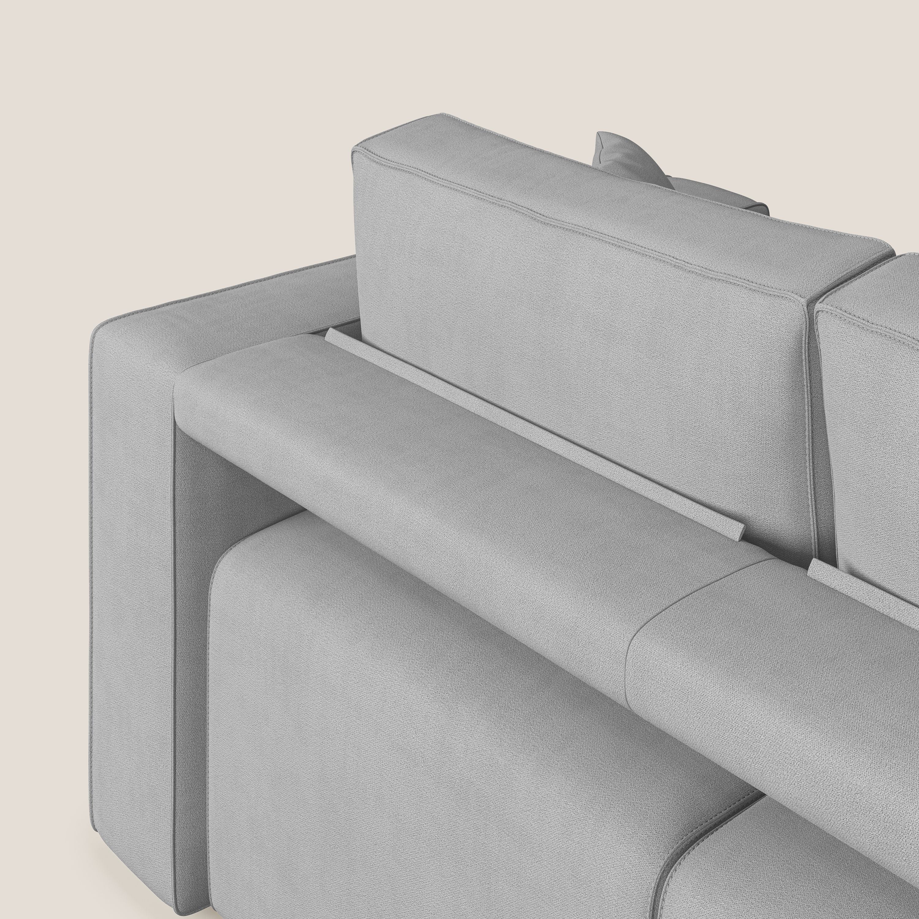 Morfeo divano con 3 sedute estraibili in morbido tessuto impermeabile T02 grigio chiaro - divani.store